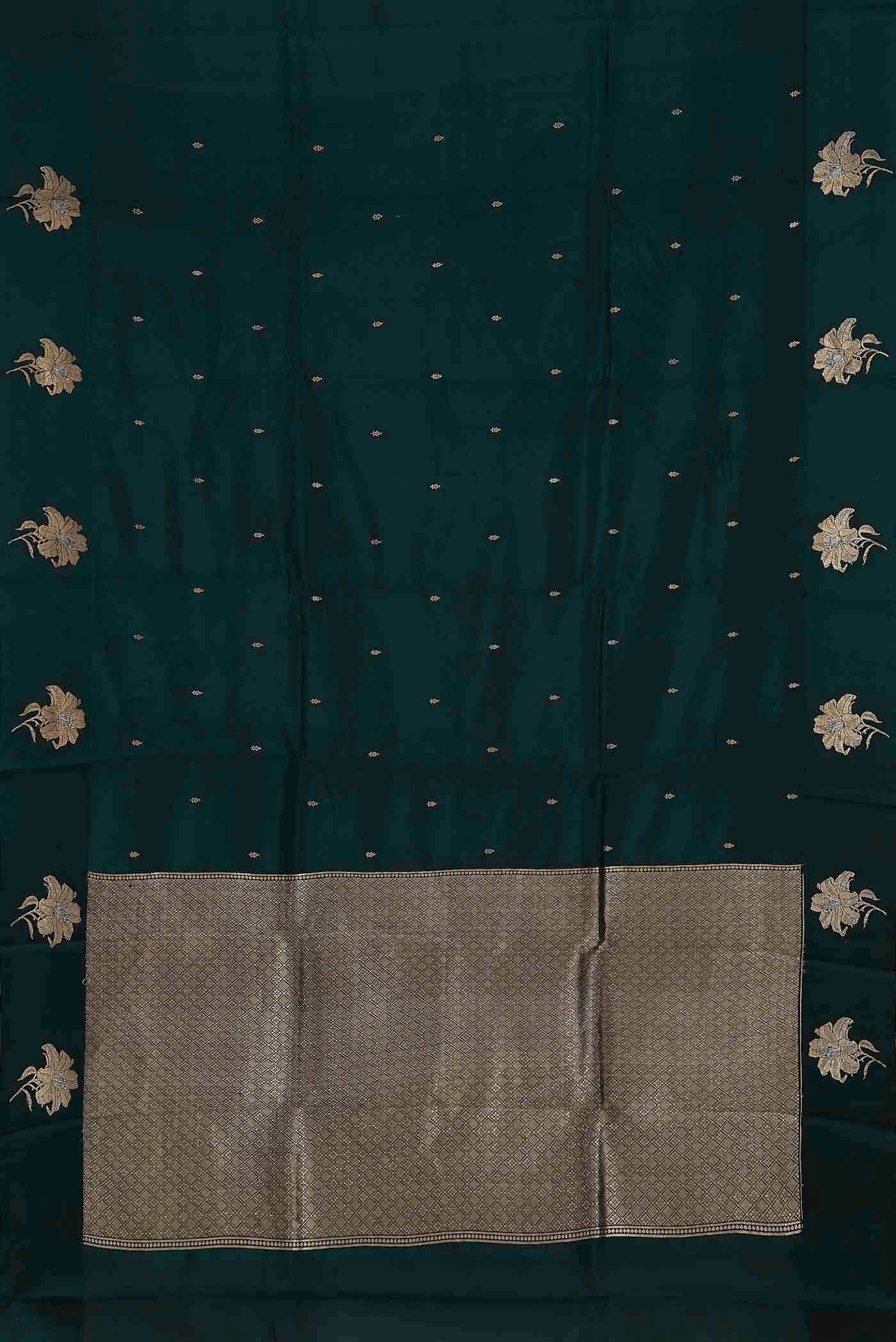 Blue Banarasi Katan Silk Saree