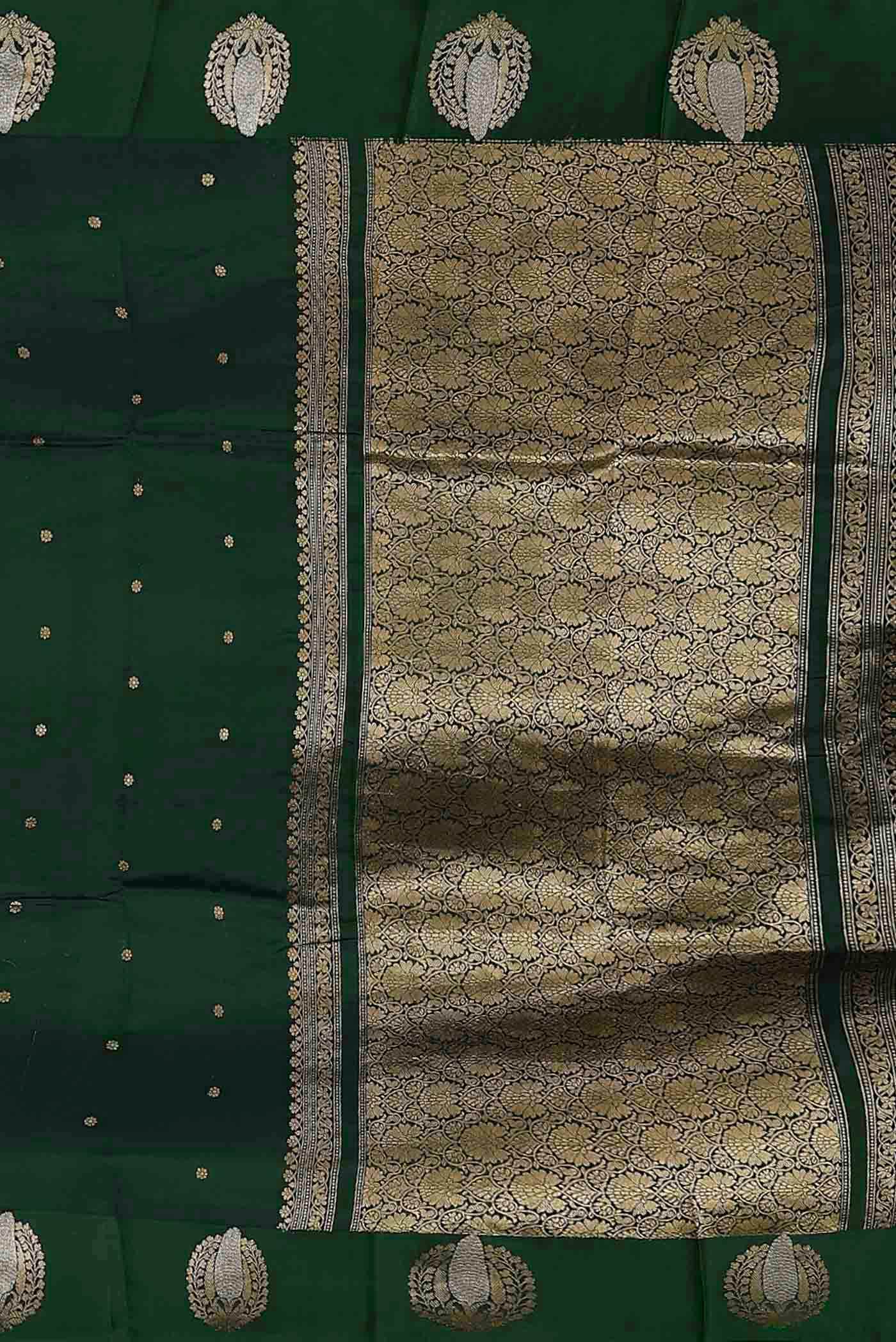 Green Banarasi Katan Silk Saree
