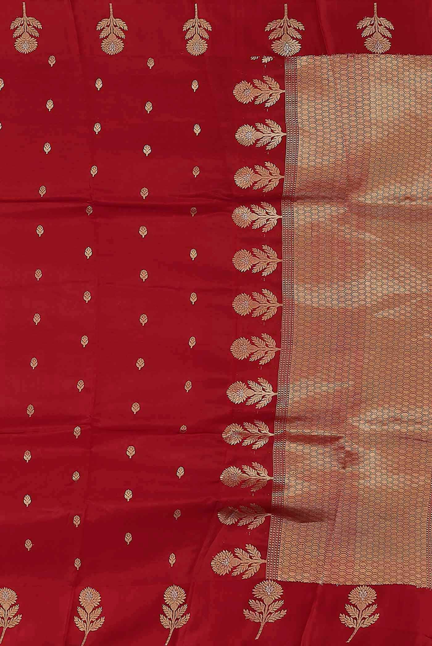 Red Banarasi Katan Silk Saree