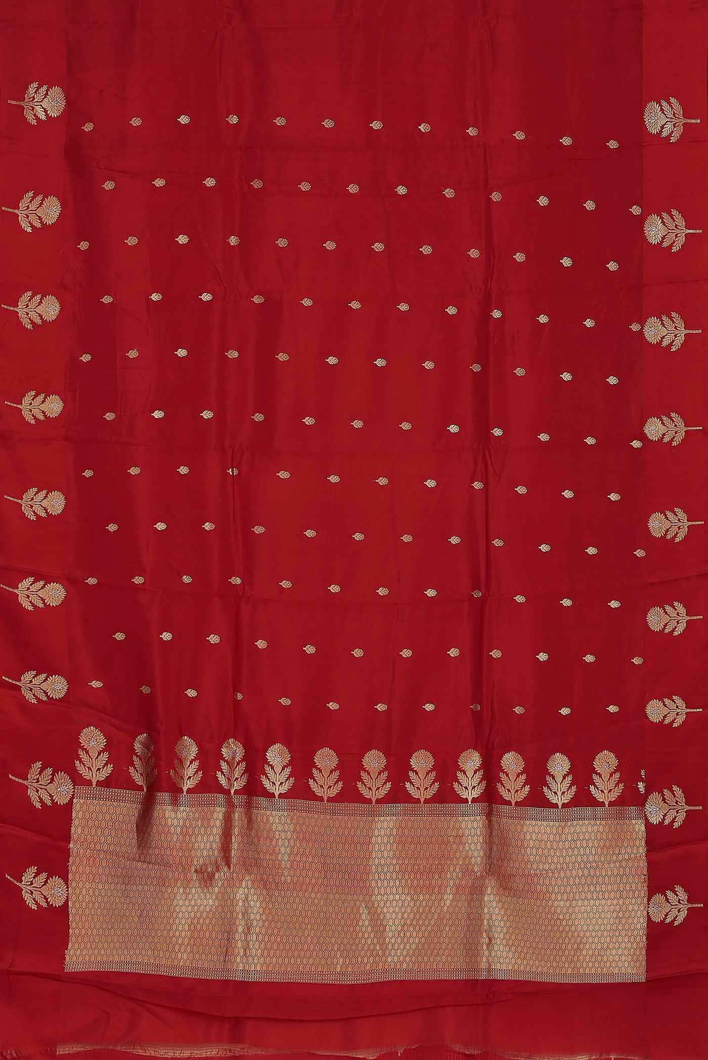 Red Banarasi Katan Silk Saree