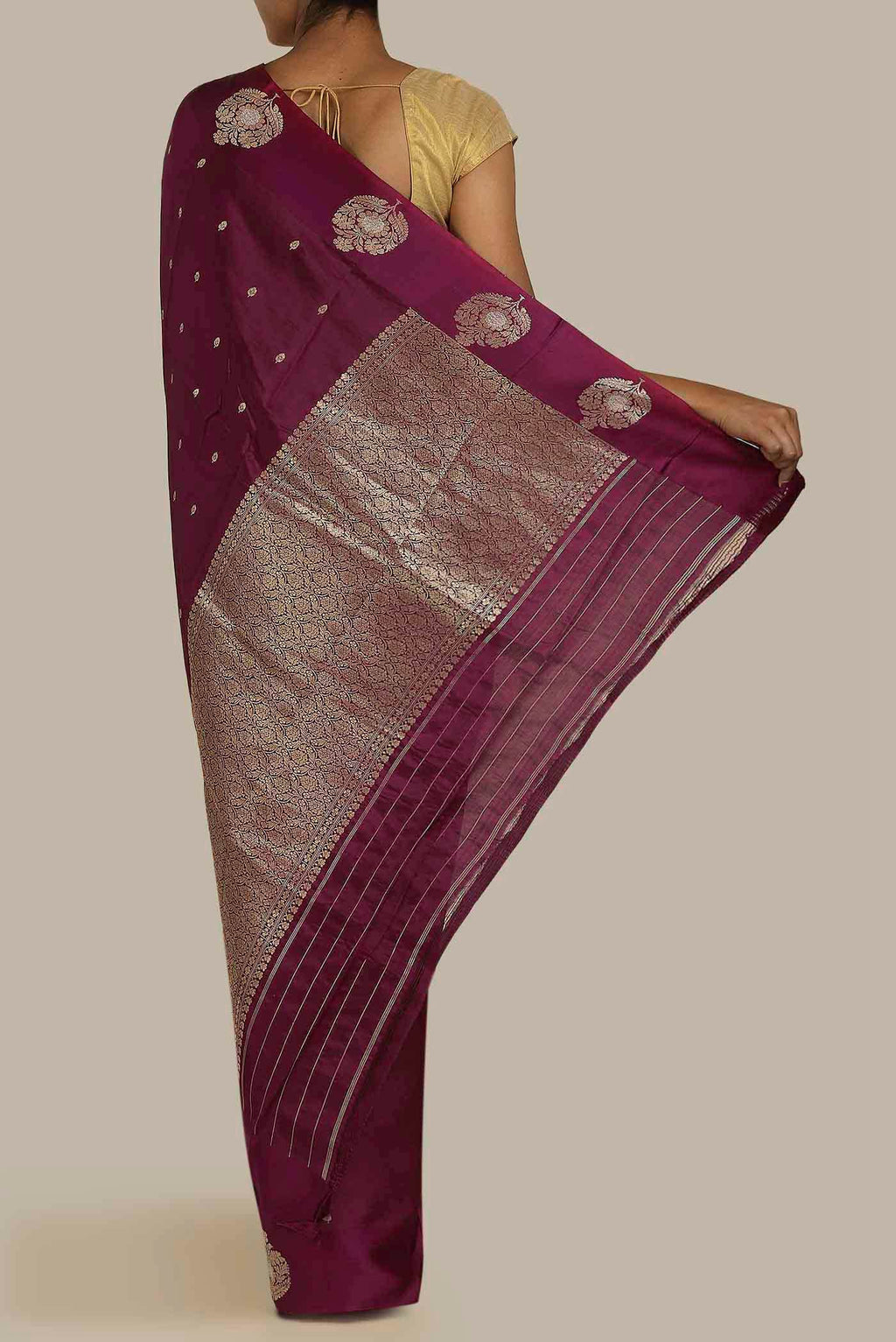 Purple Banarasi Katan Silk Saree