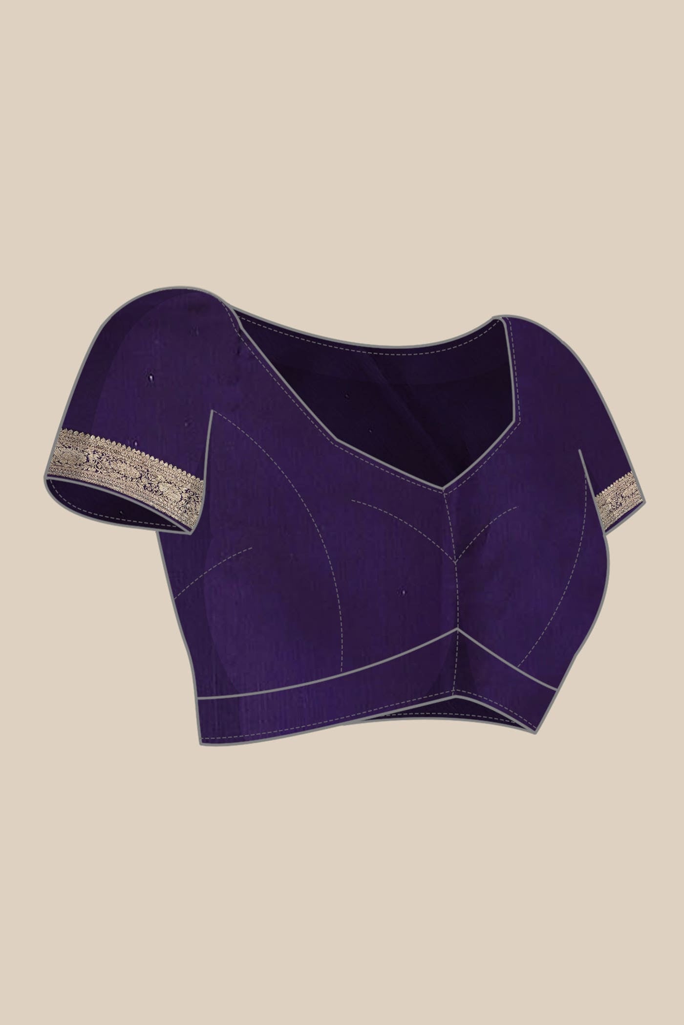 Violet Banarasi Katan Silk Saree
