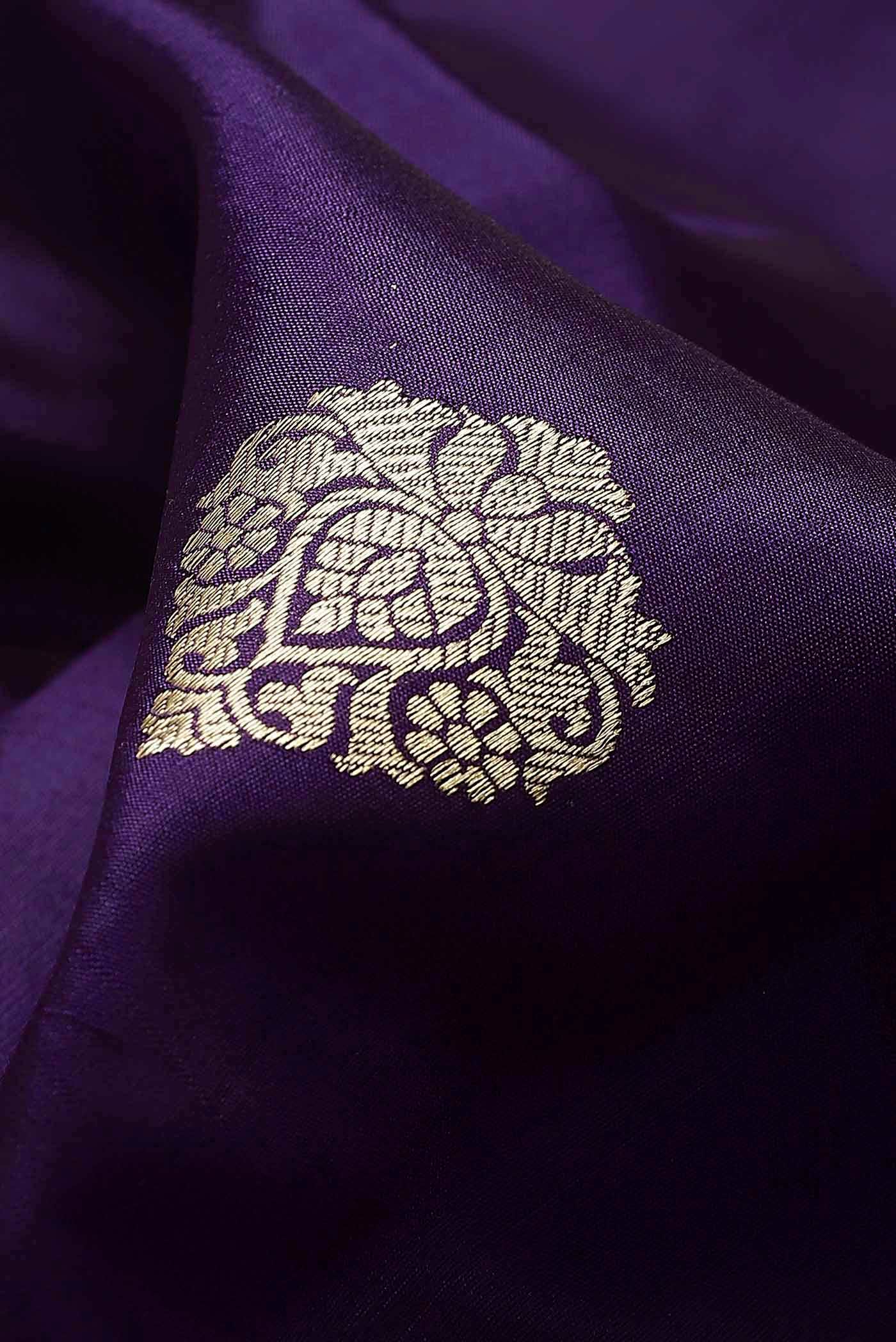 Violet Banarasi Katan Silk Saree
