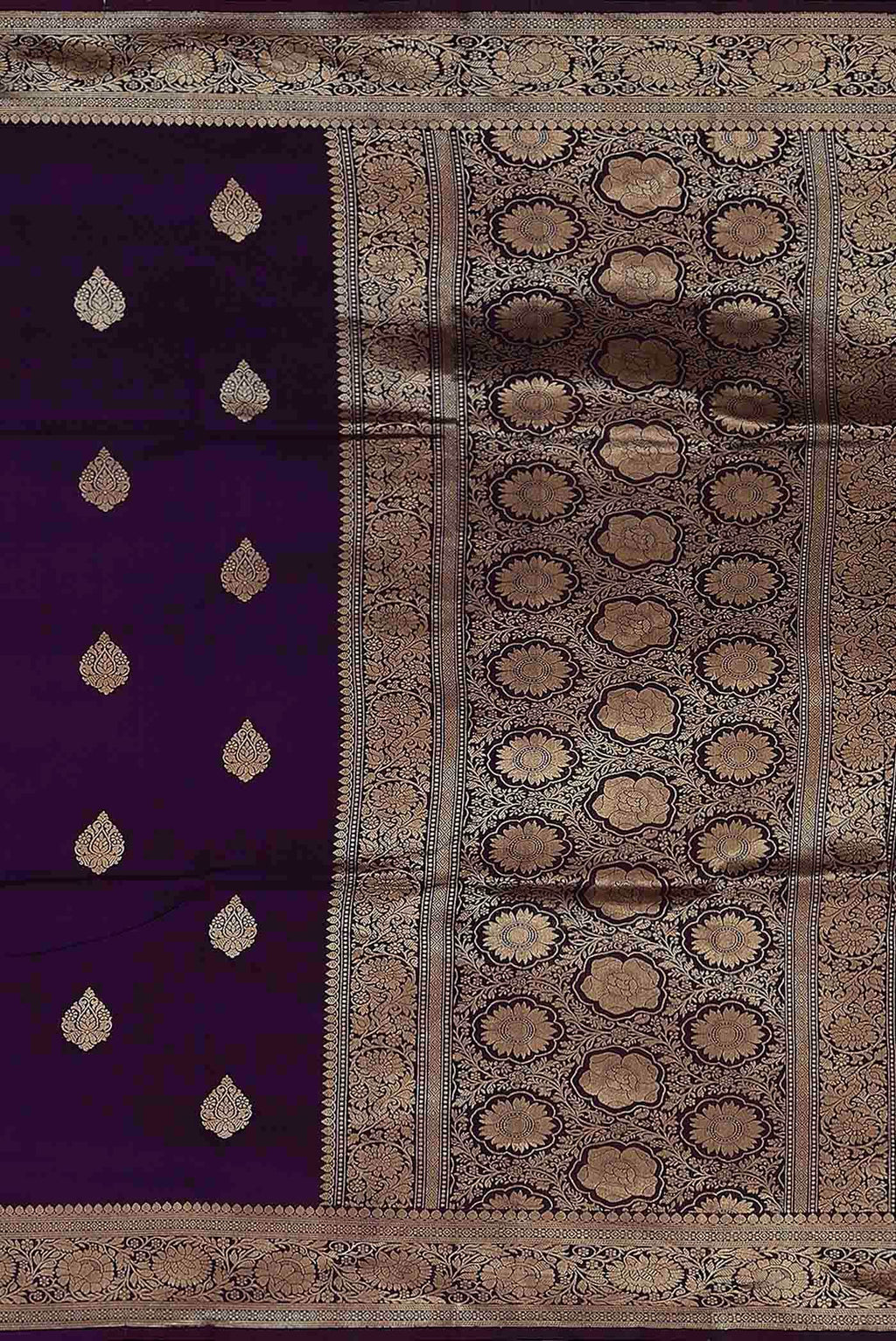 Violet Banarasi Katan Silk Saree