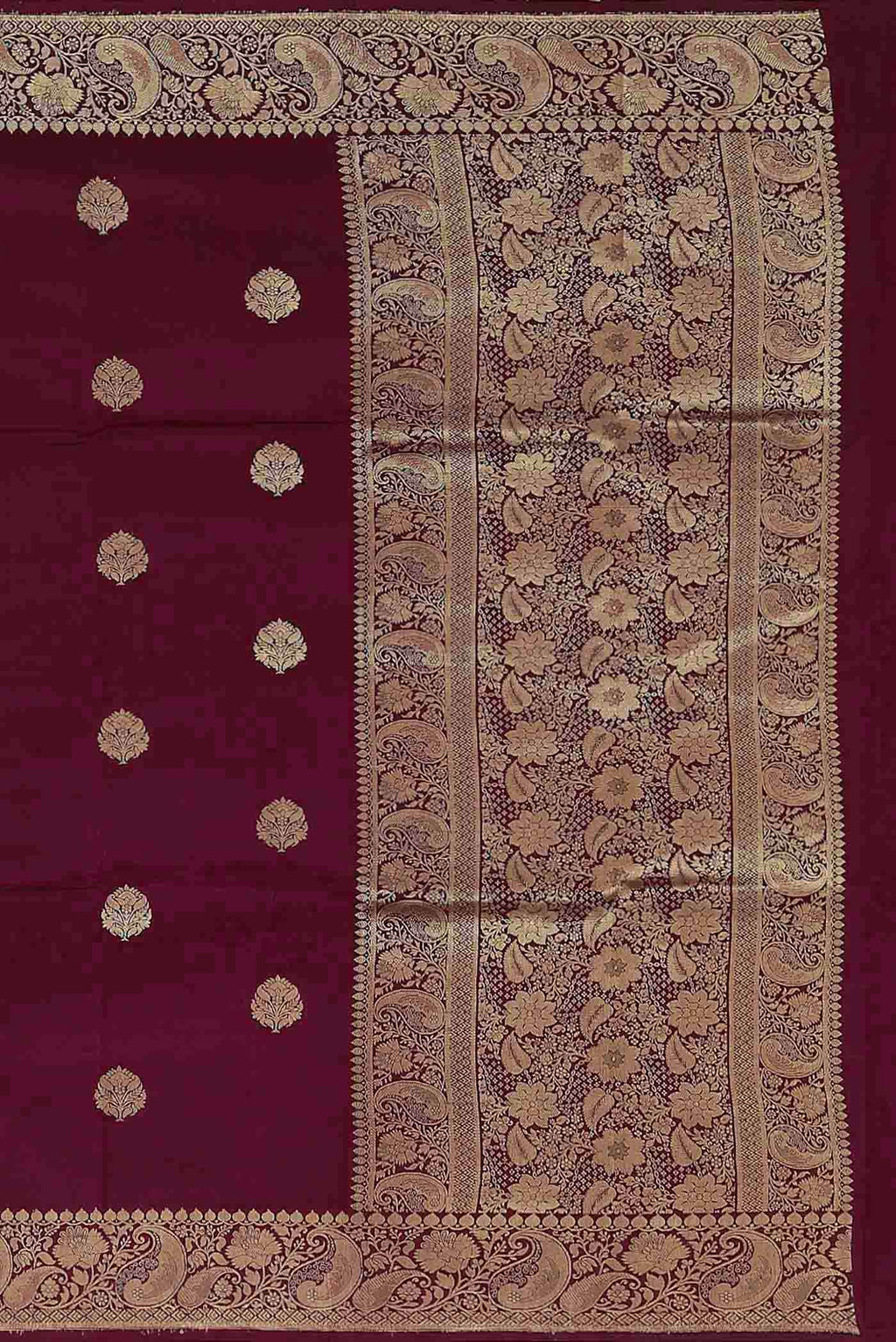 Maroon Banarasi Katan Silk Saree