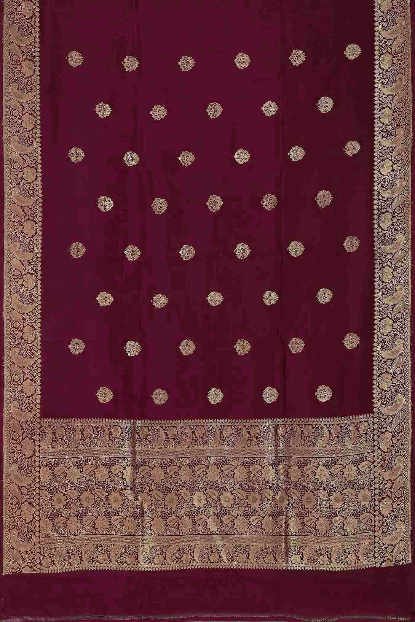 Maroon Banarasi Katan Silk Saree