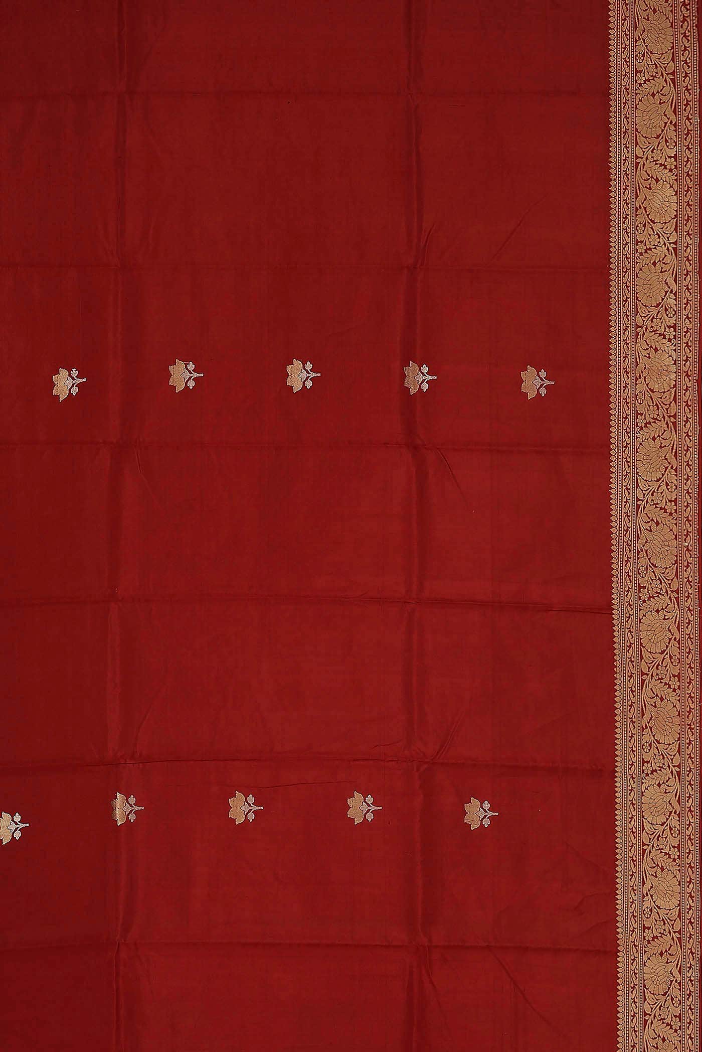 Maroon Banarasi Katan Silk Saree