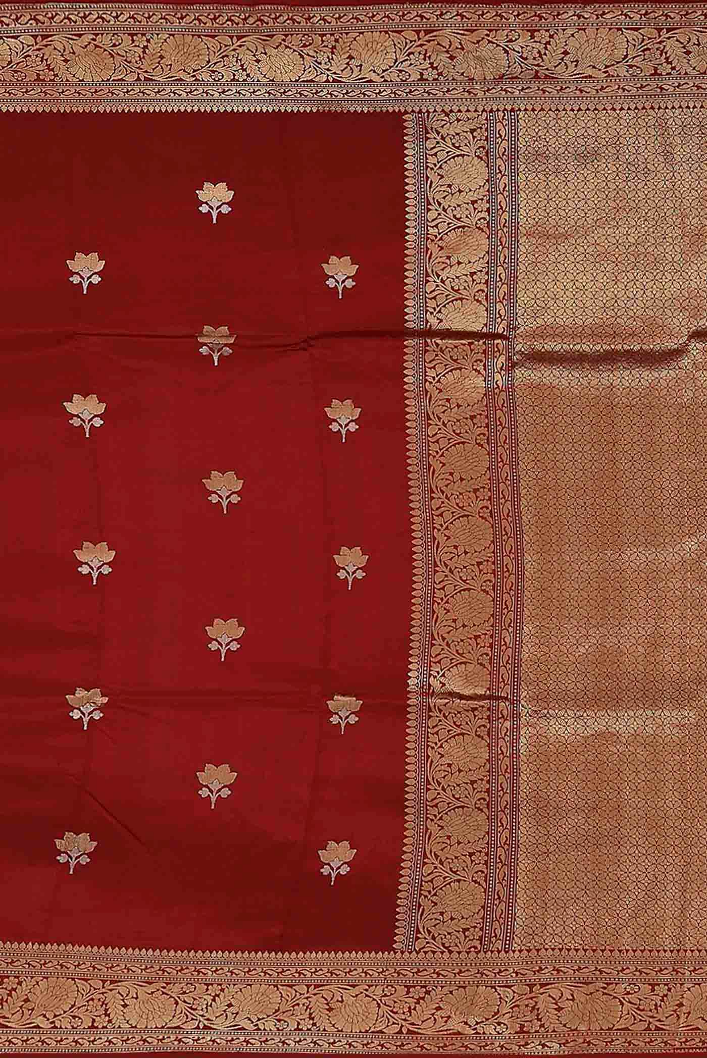 Maroon Banarasi Katan Silk Saree