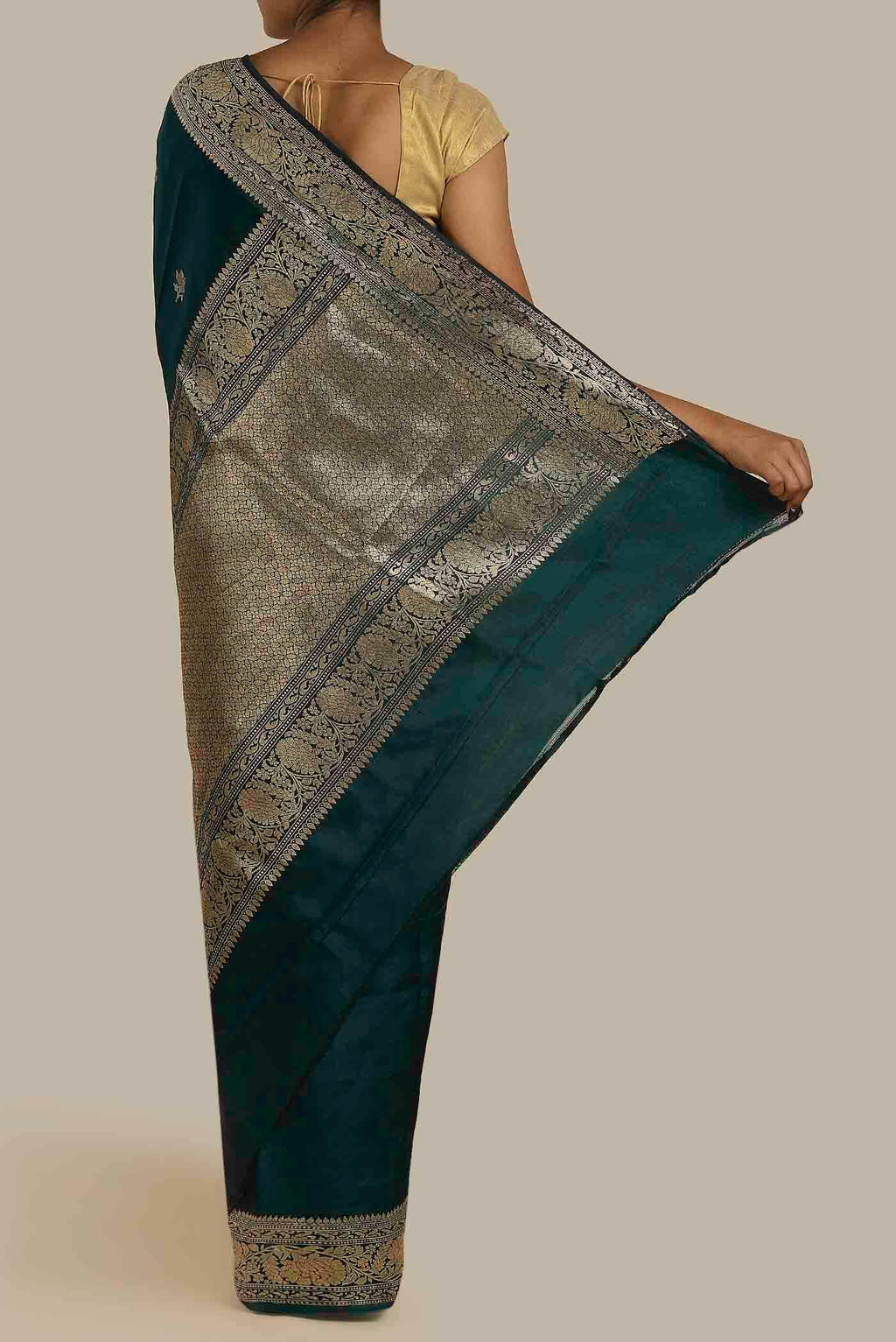 Blue Banarasi Katan Silk Saree