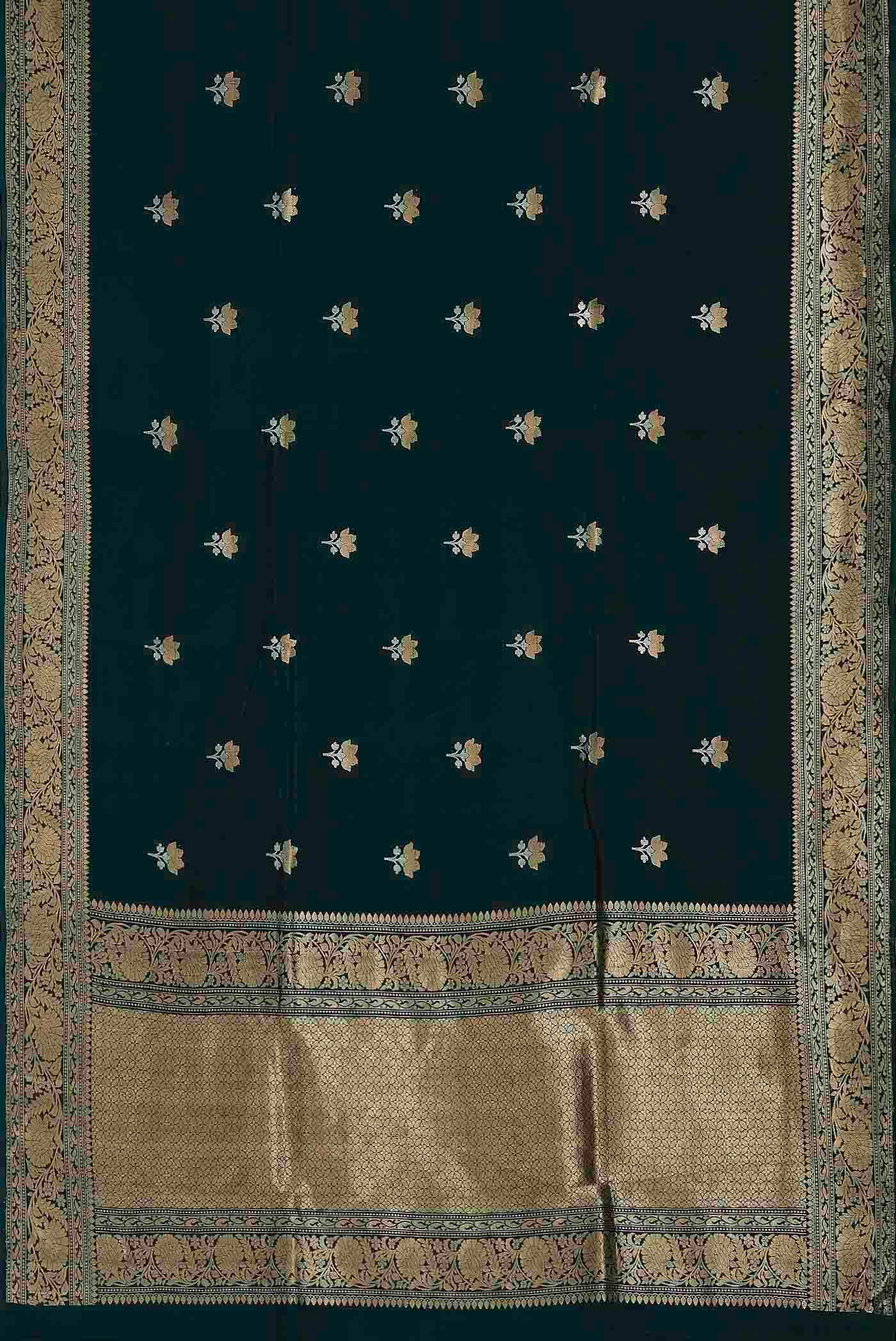 Blue Banarasi Katan Silk Saree
