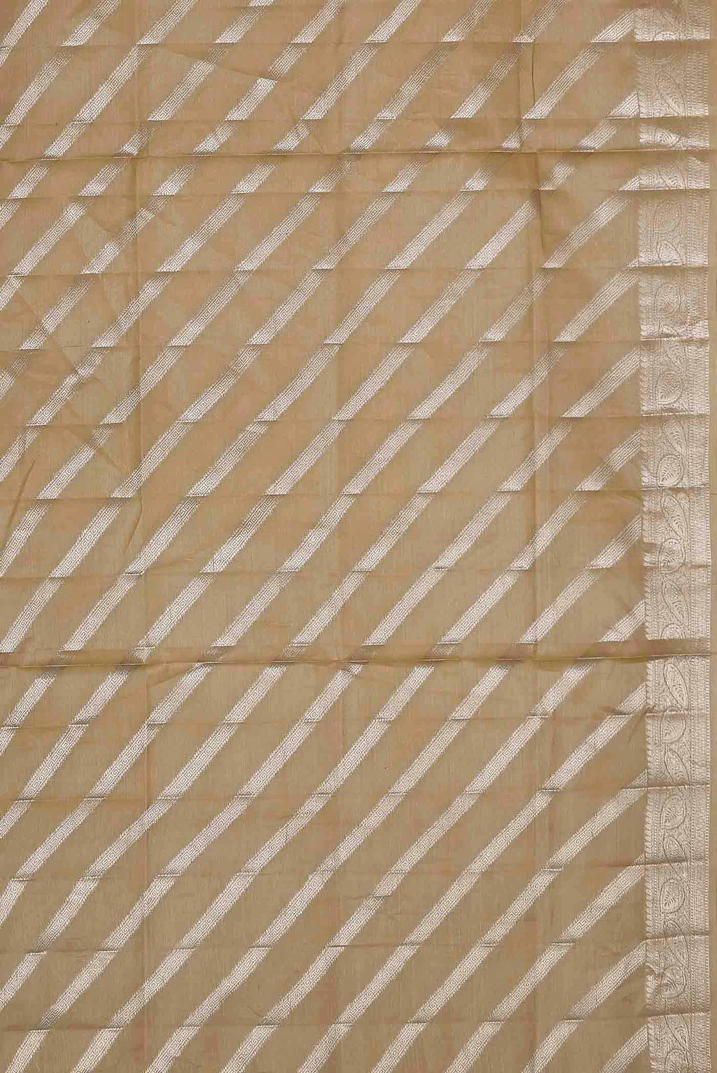Beige Banarasi Tussar Silk Saree