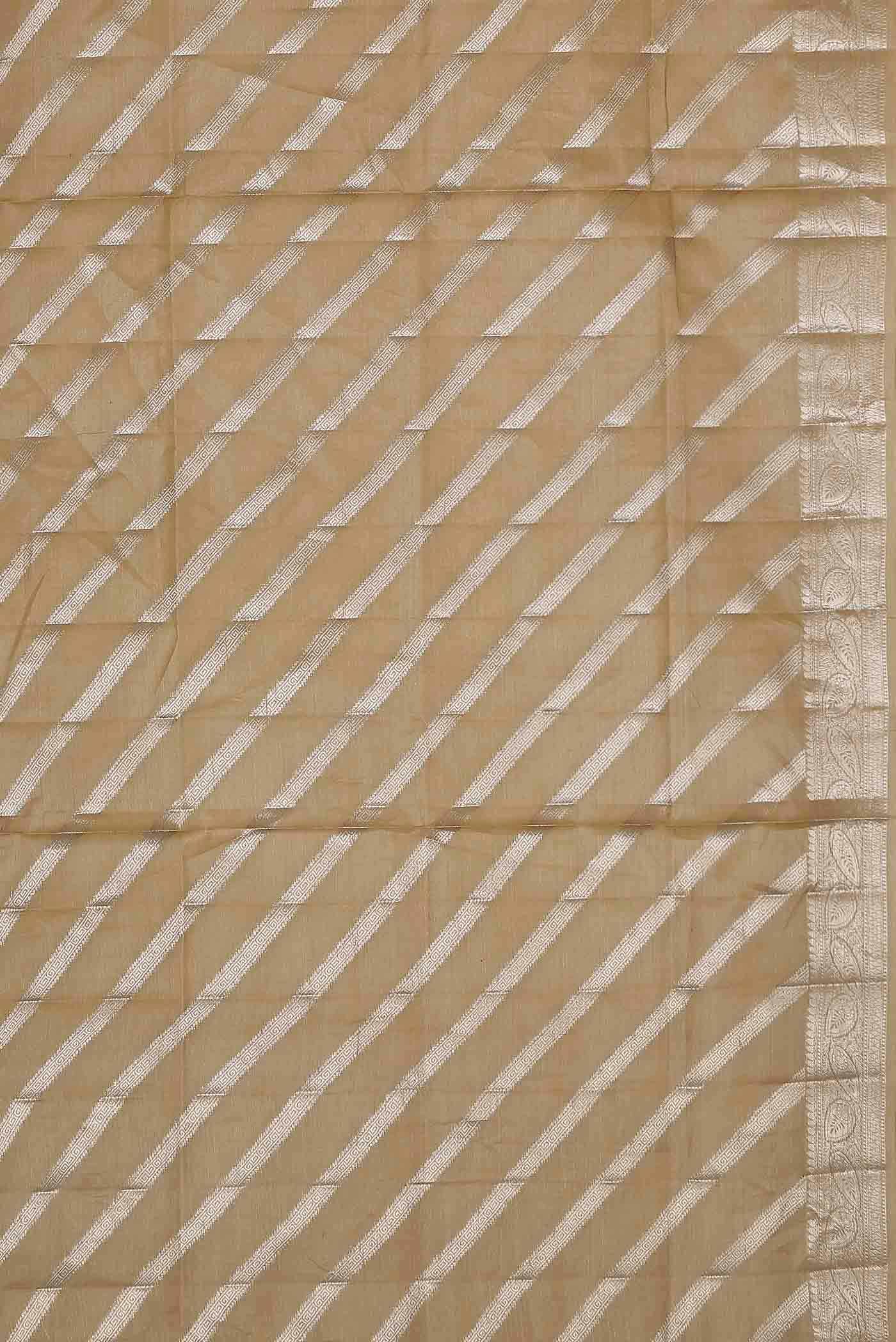 Beige Banarasi Tussar Silk Saree