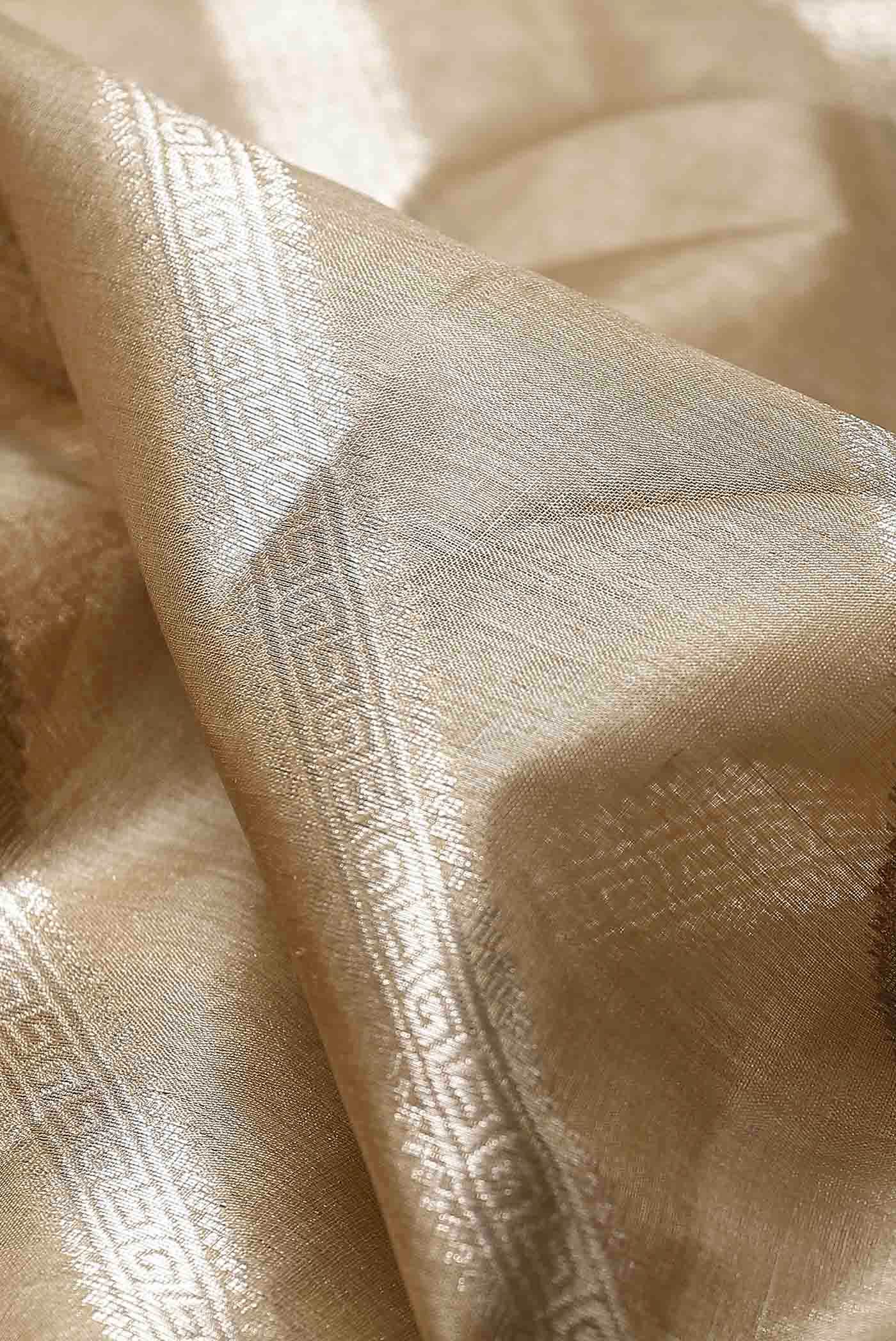 Beige Banarasi Tussar Silk Saree