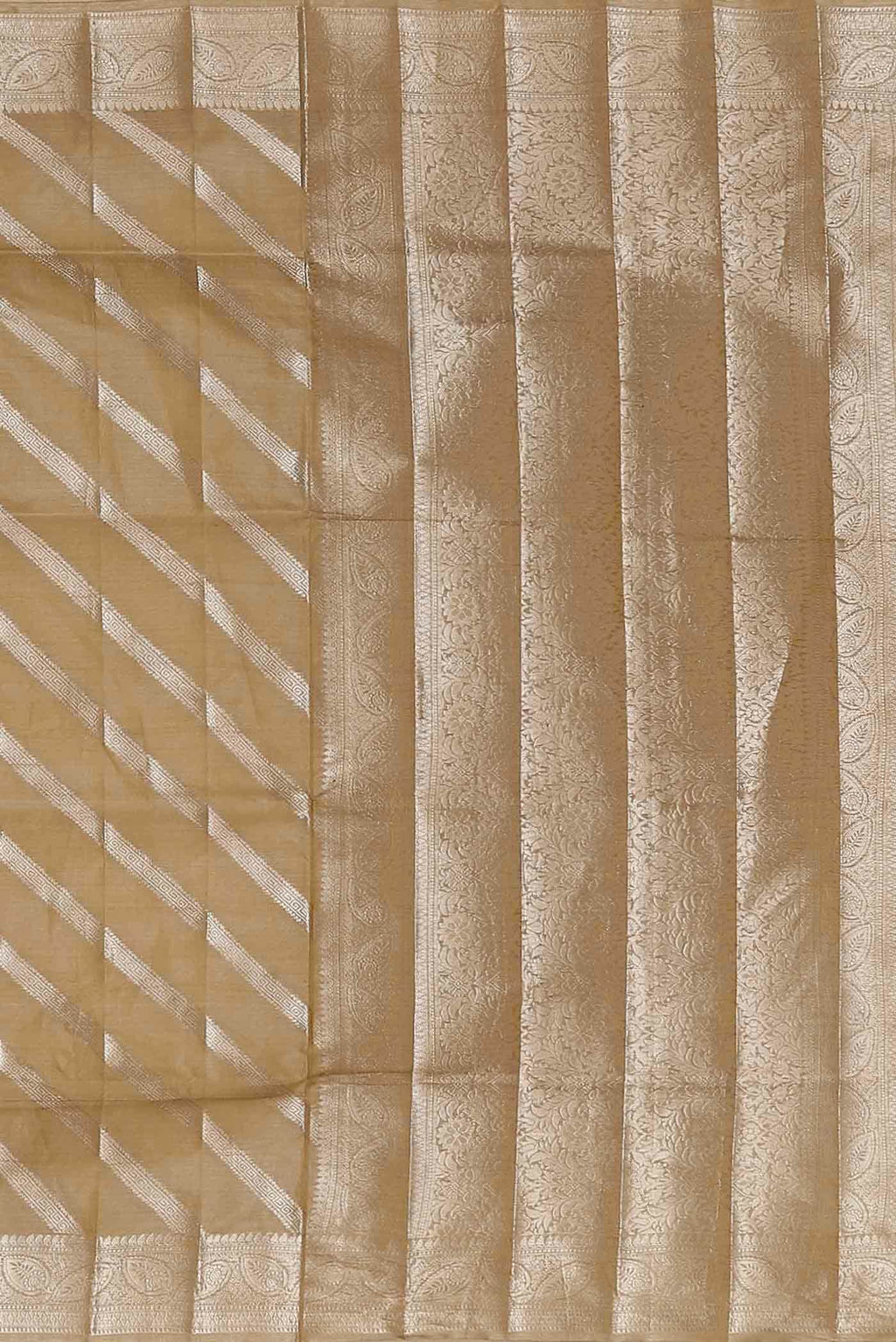 Beige Banarasi Tussar Silk Saree