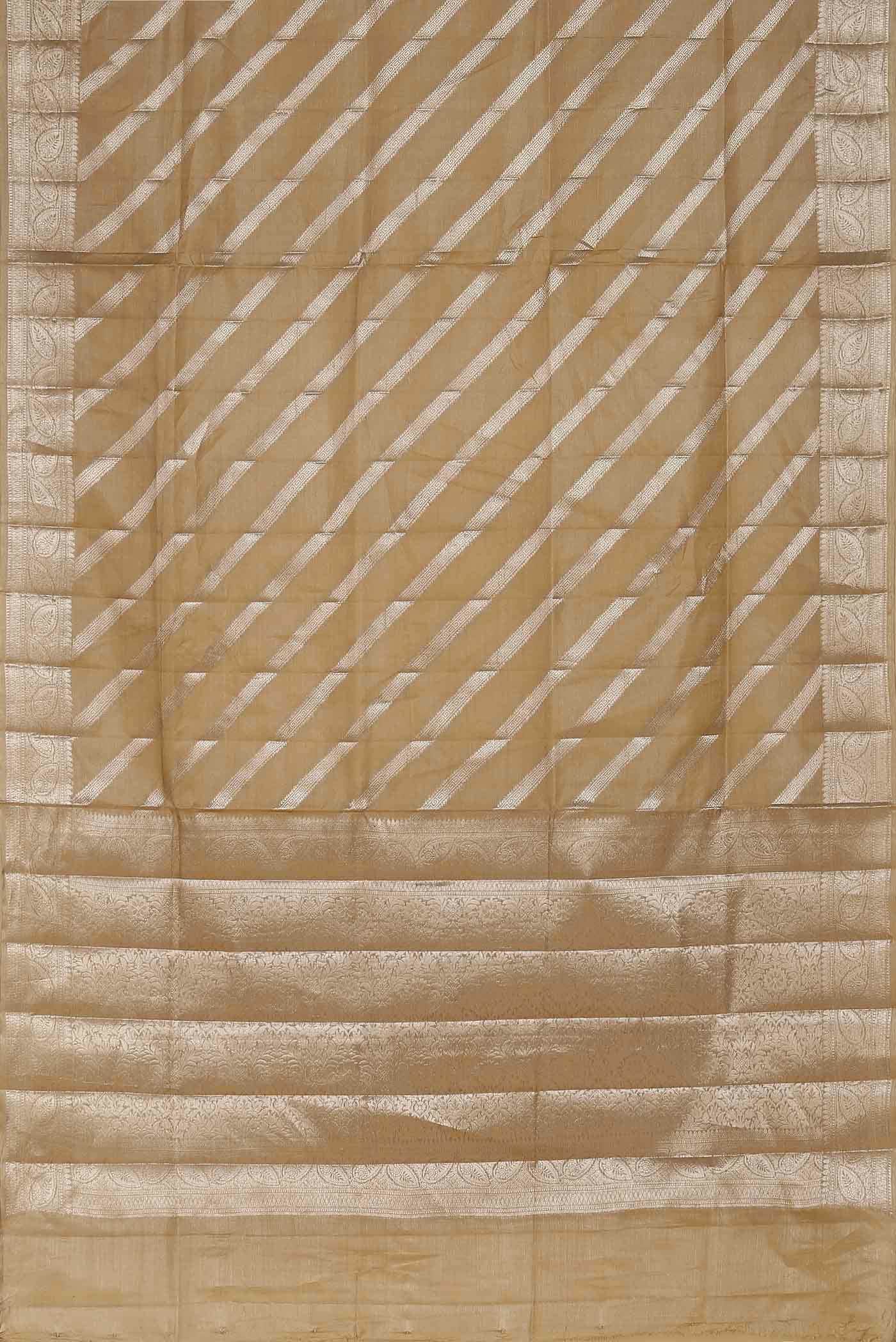 Beige Banarasi Tussar Silk Saree