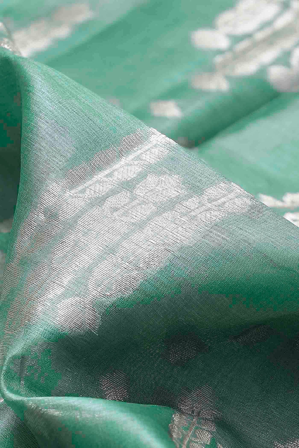 Green Banarasi Tussar Silk Saree