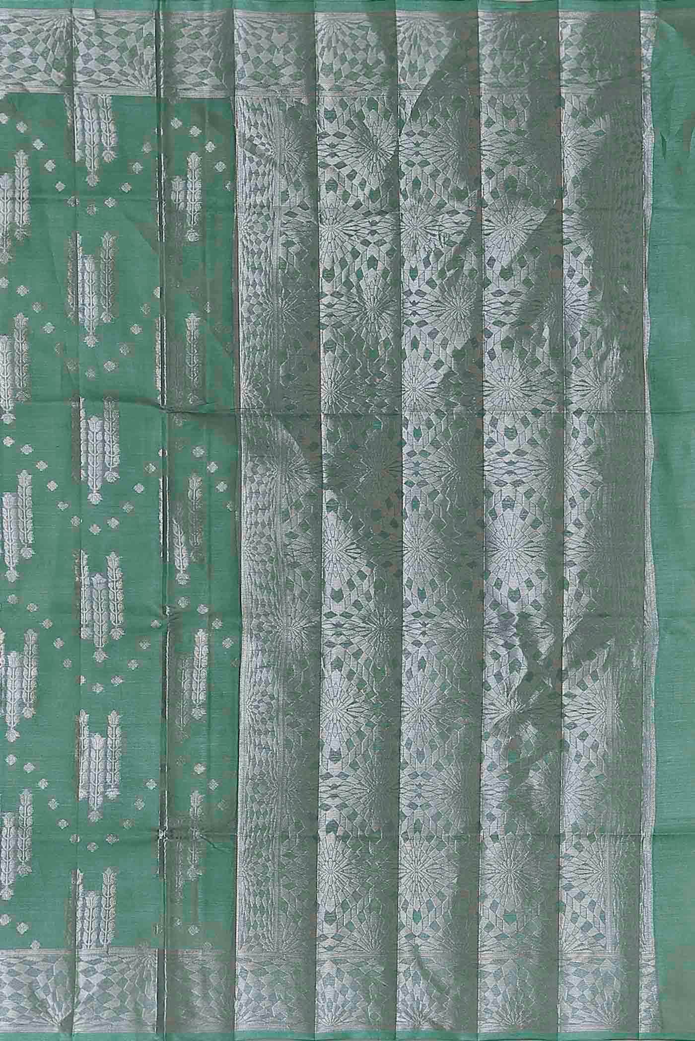 Green Banarasi Tussar Silk Saree