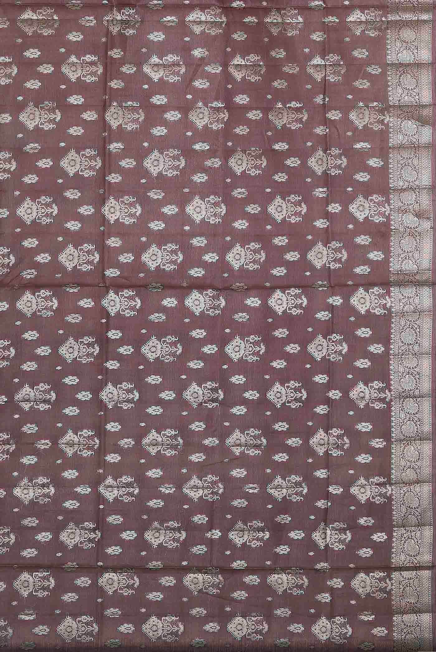 Mauve Banarasi Tussar Silk Saree