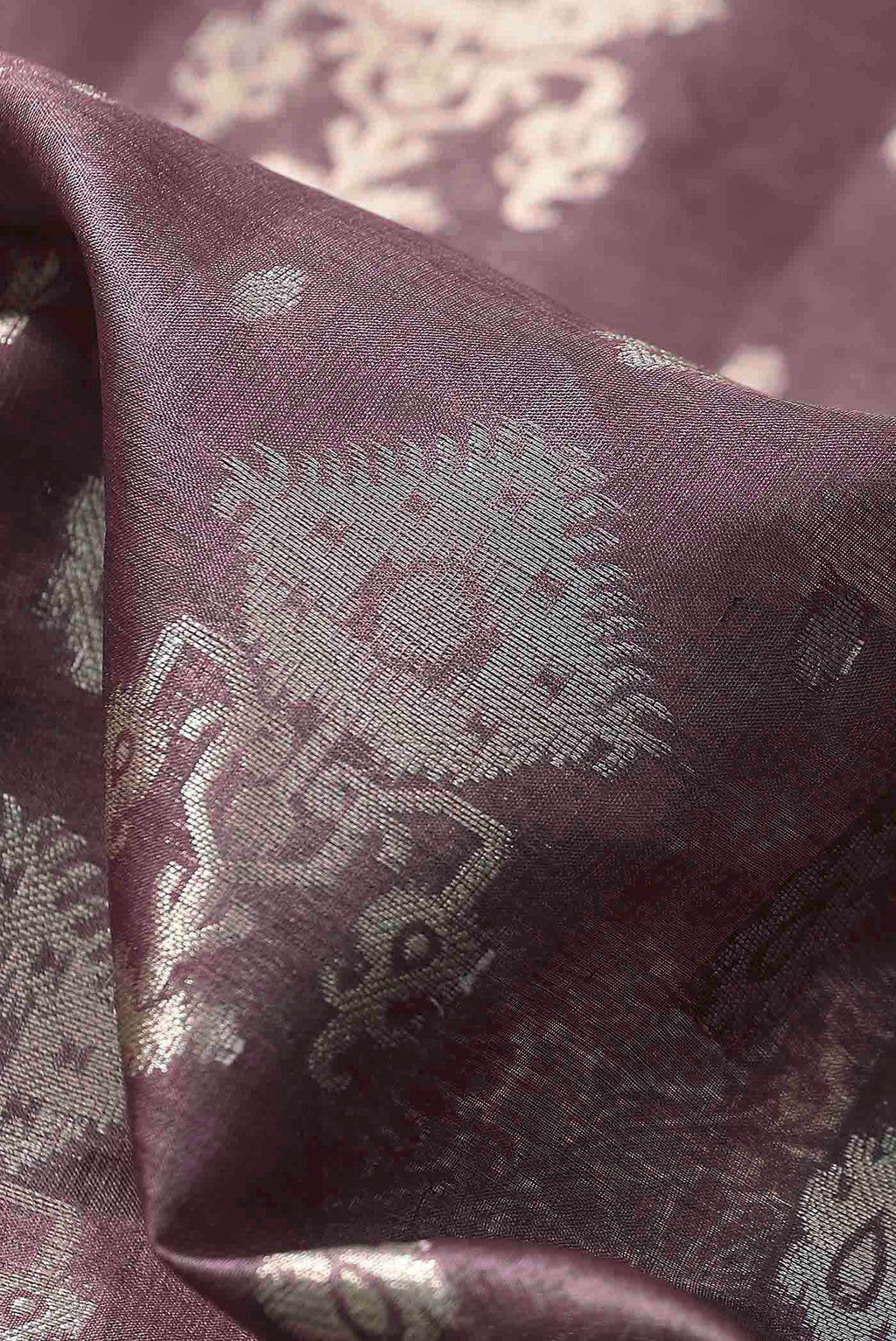 Mauve Banarasi Tussar Silk Saree
