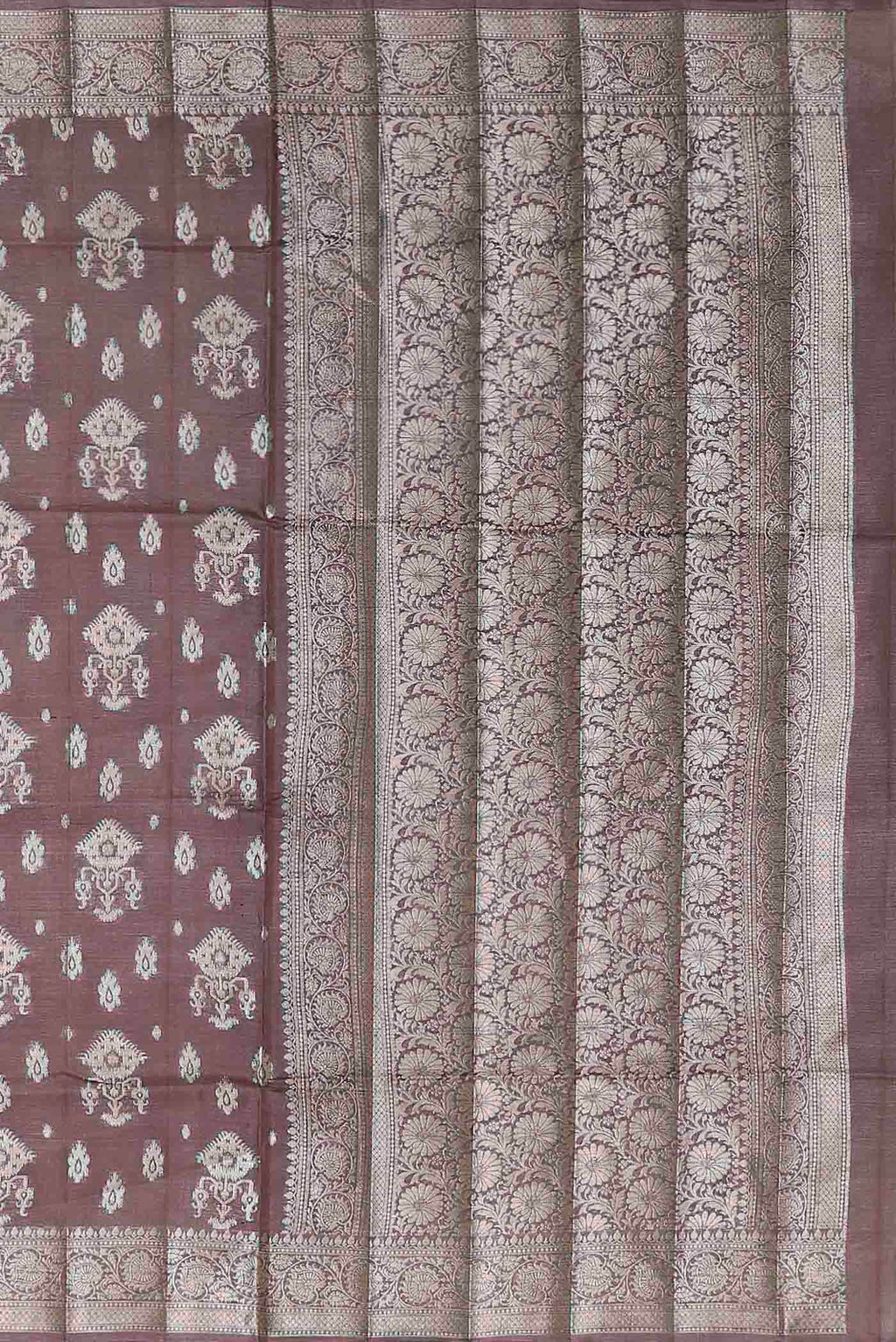Mauve Banarasi Tussar Silk Saree