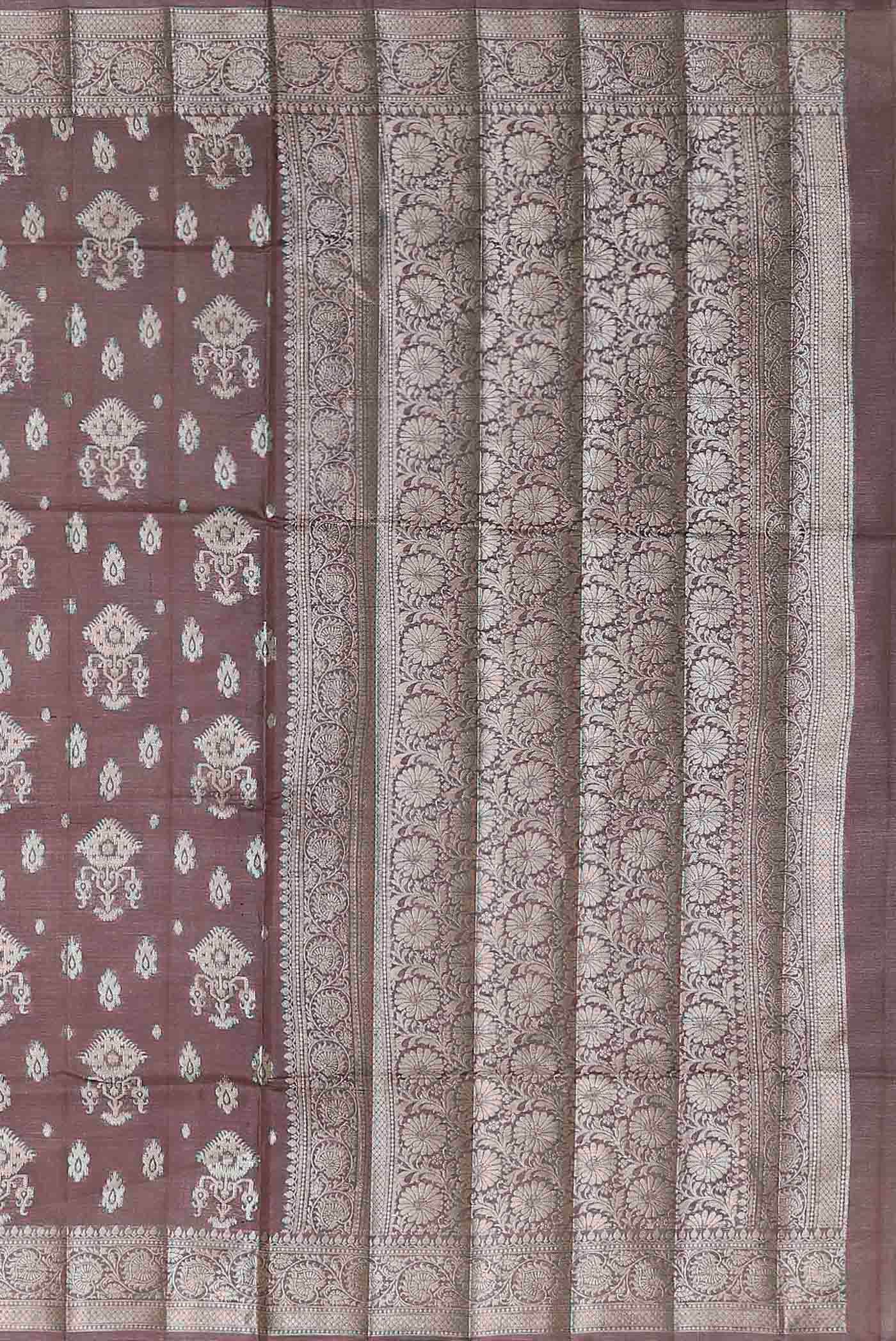 Mauve Banarasi Tussar Silk Saree