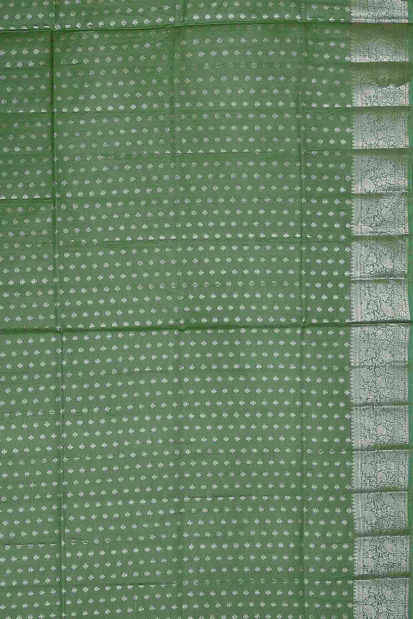 Green Banarasi Tussar Silk Saree