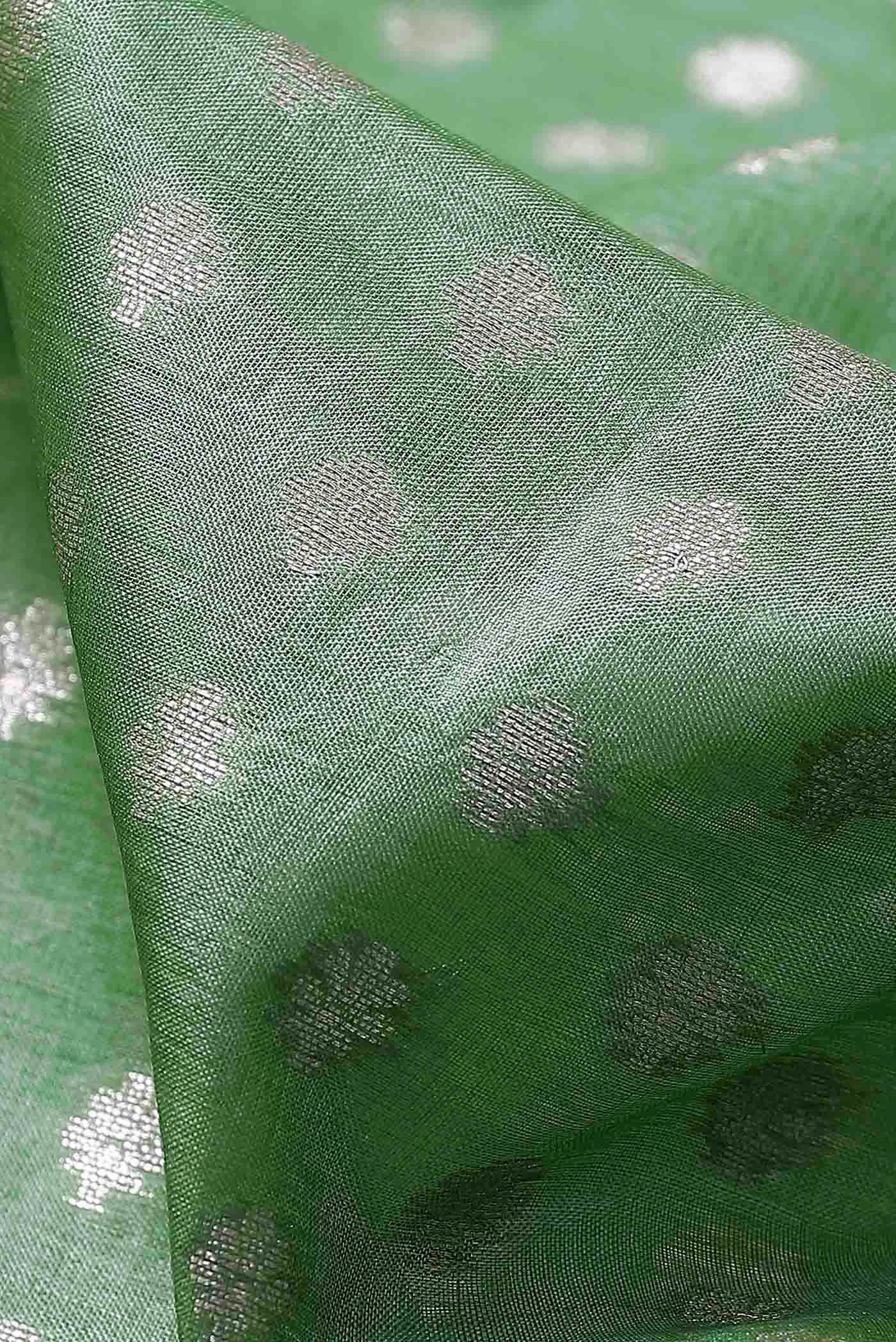 Green Banarasi Tussar Silk Saree