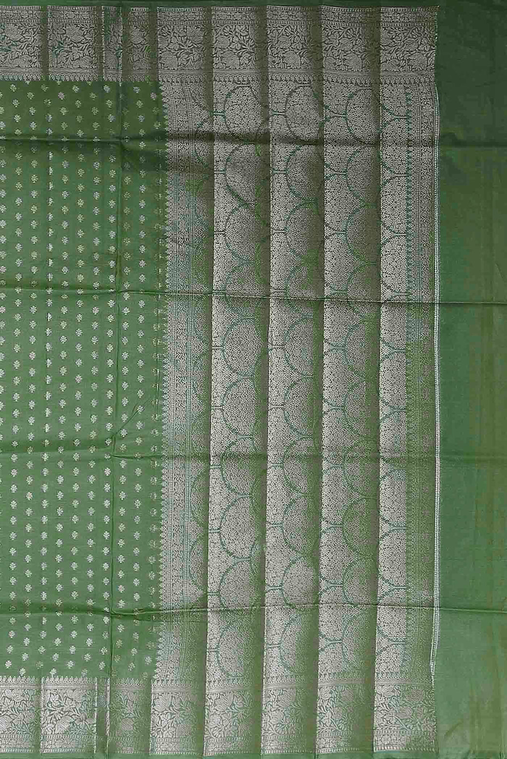 Green Banarasi Tussar Silk Saree