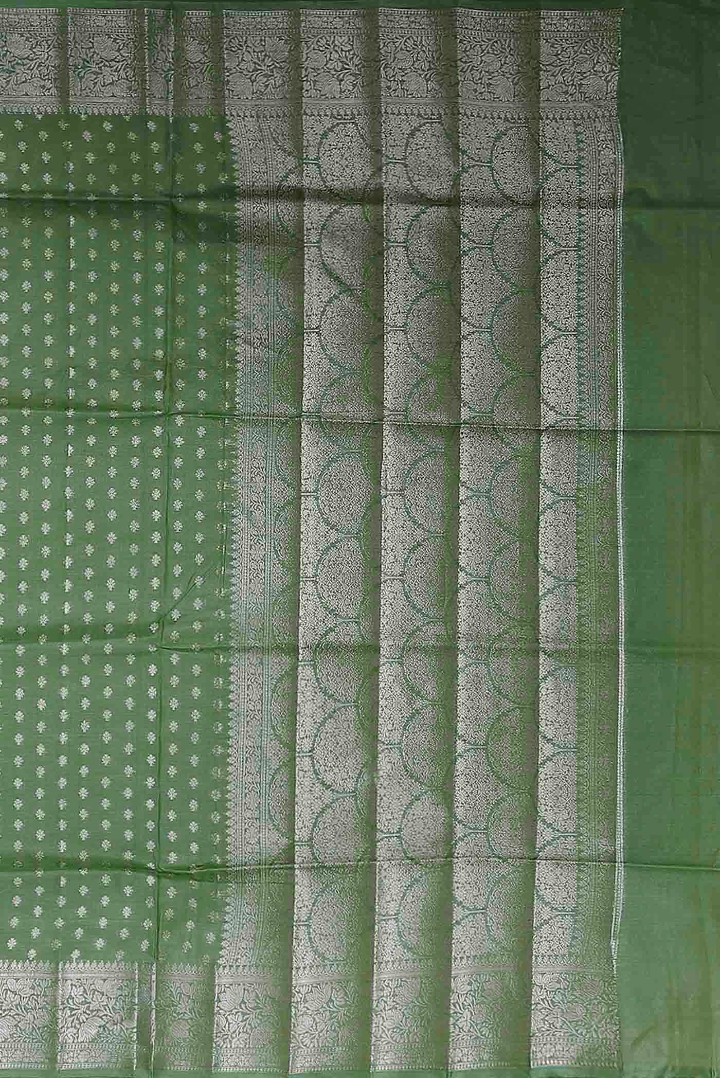 Green Banarasi Tussar Silk Saree