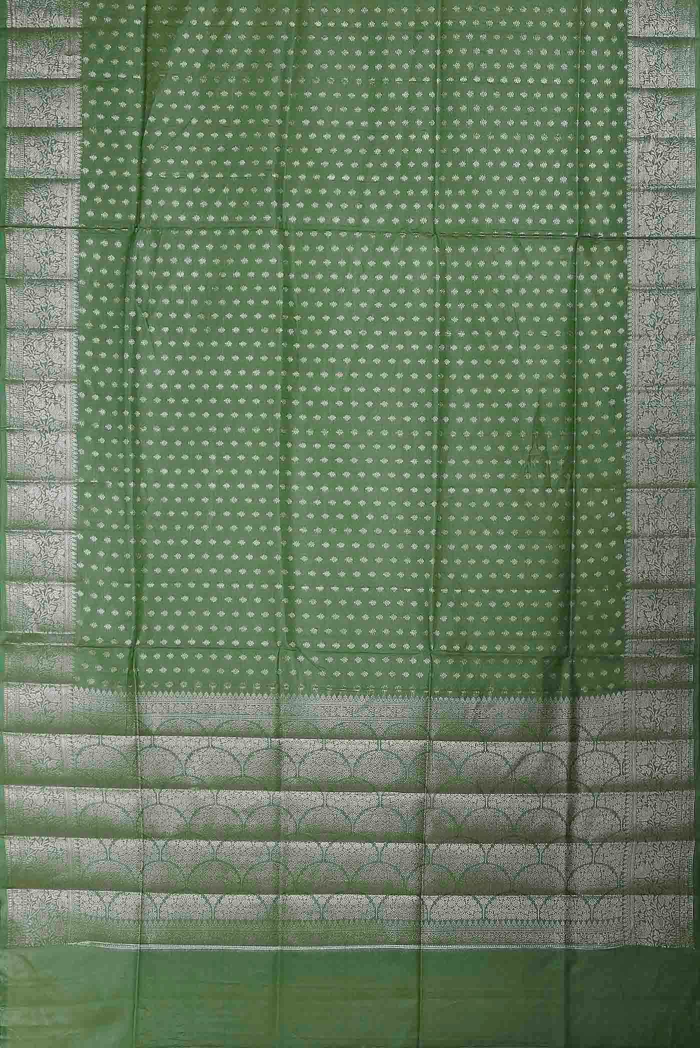 Green Banarasi Tussar Silk Saree