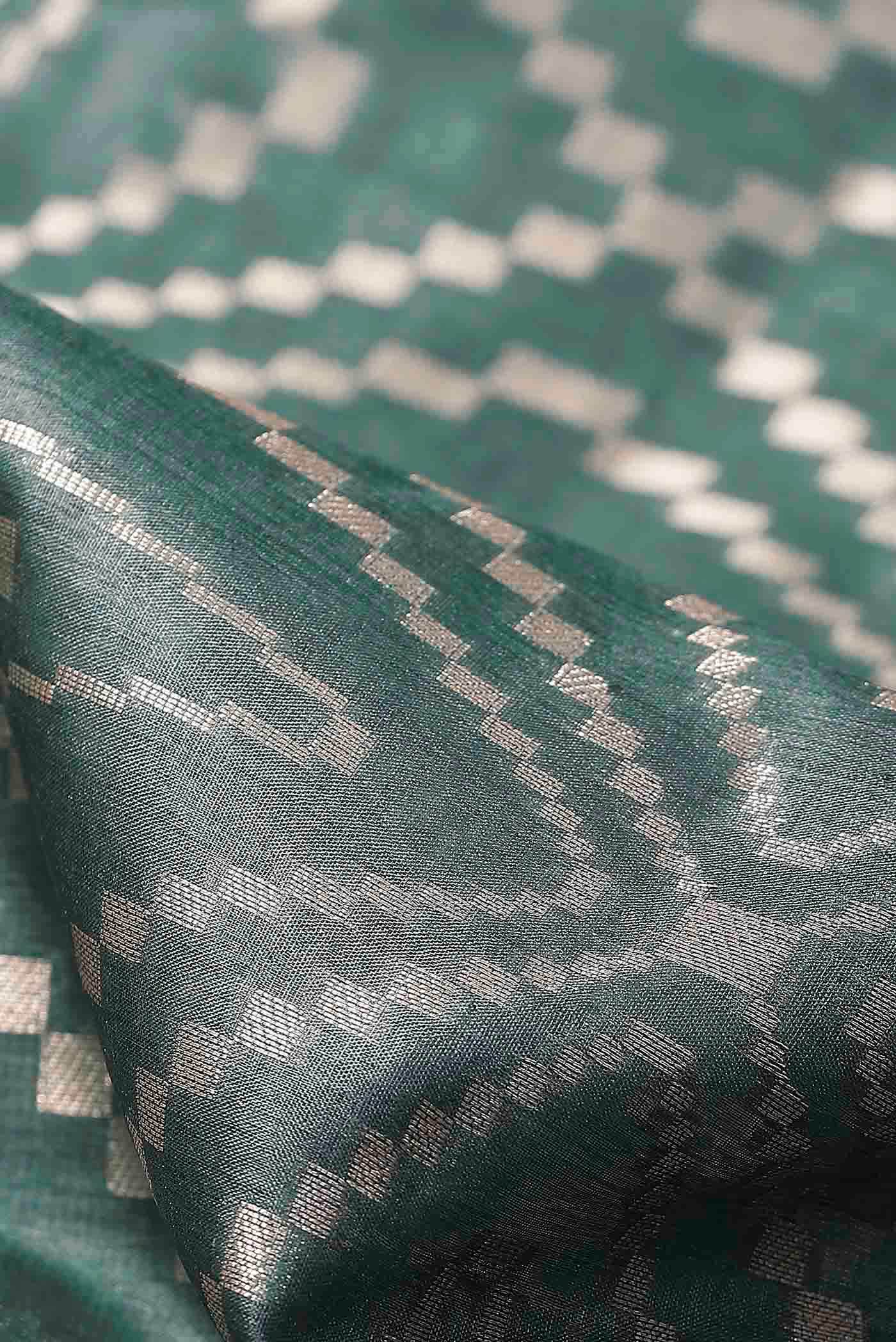 Green Banarasi Tussar Silk Saree