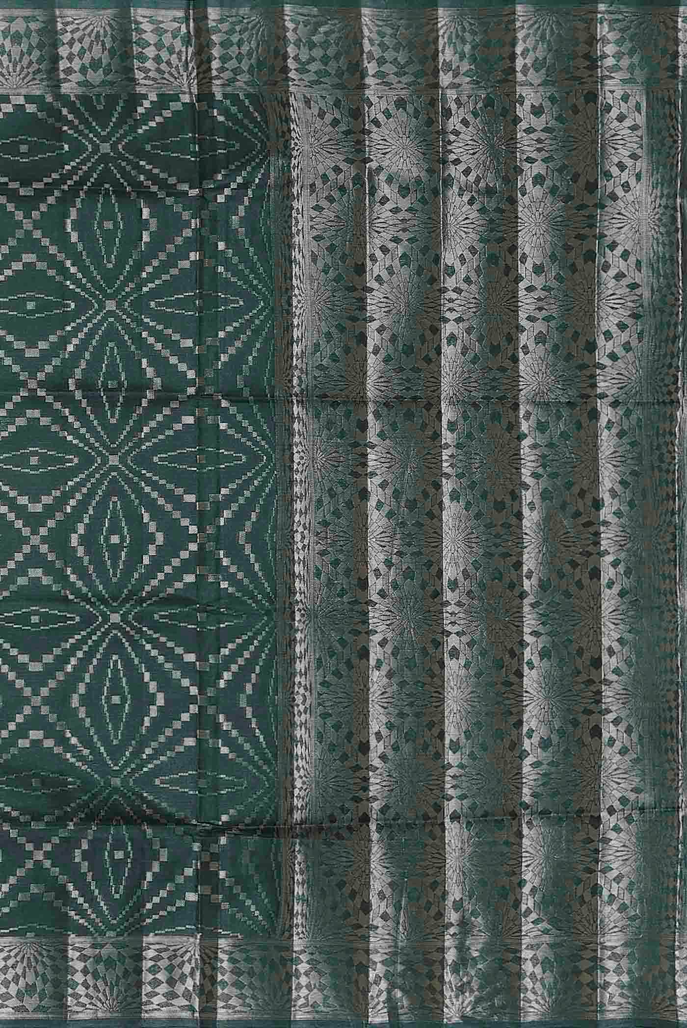 Green Banarasi Tussar Silk Saree