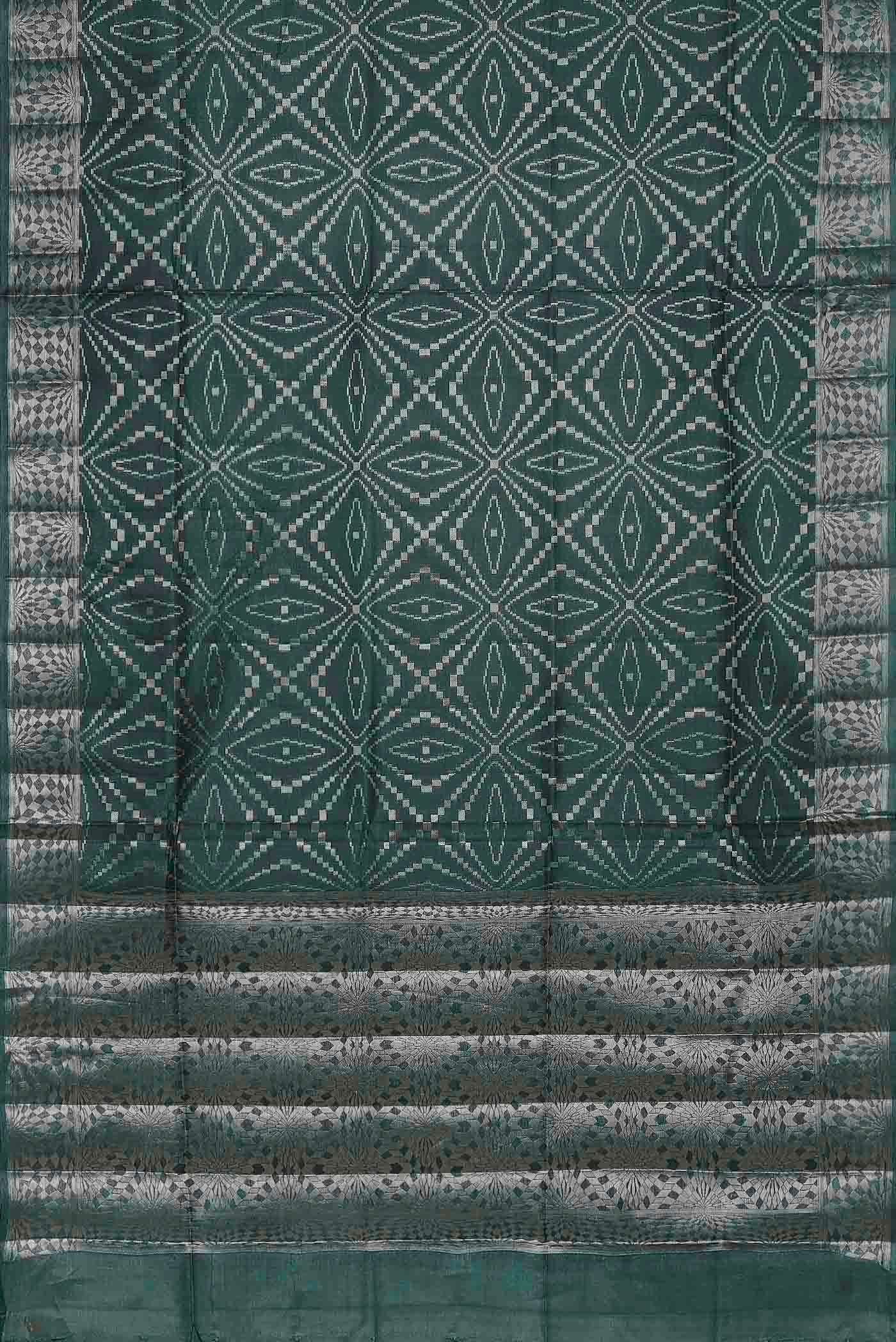 Green Banarasi Tussar Silk Saree