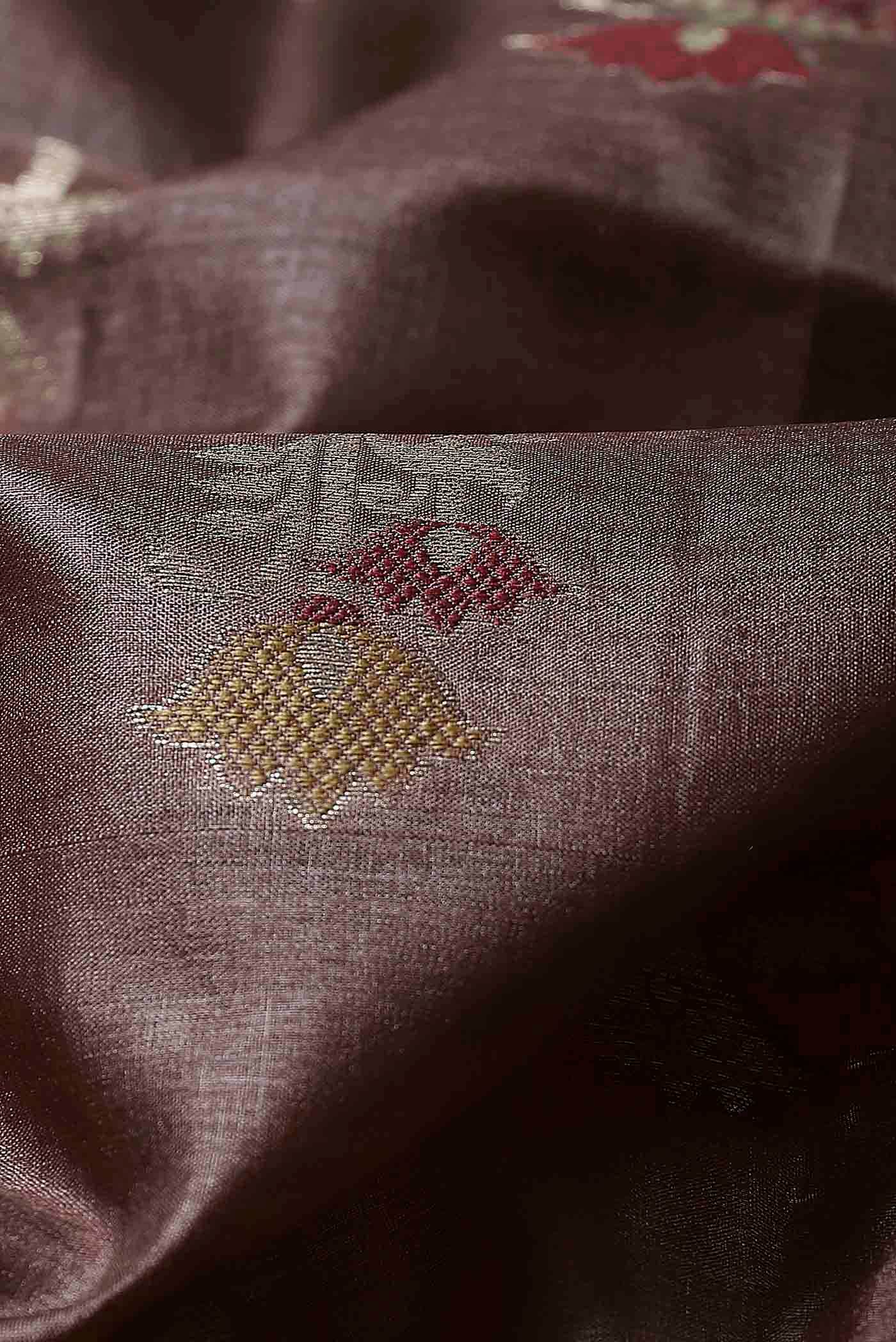 Brown Banarasi Raw Silk Saree