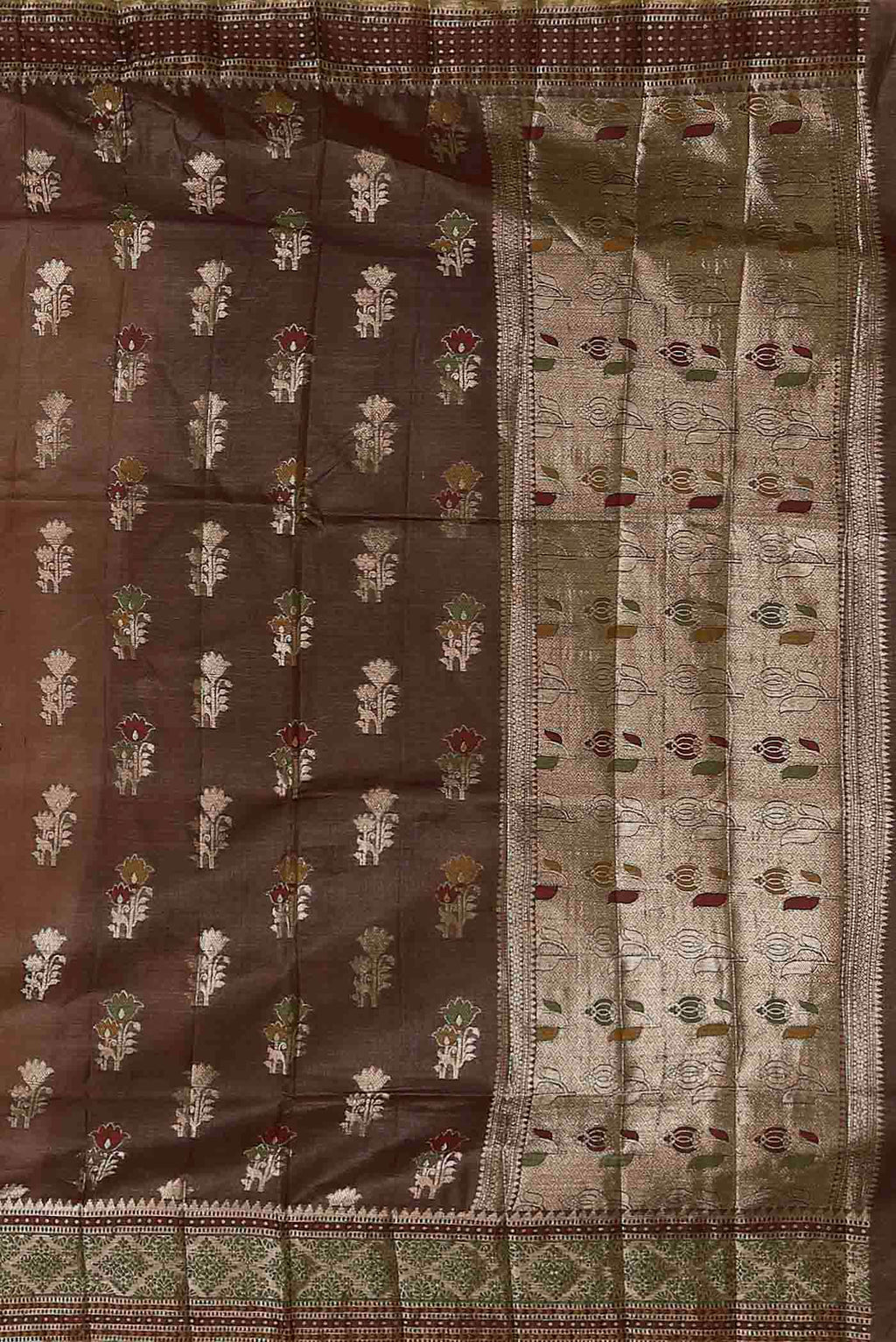 Brown Banarasi Raw Silk Saree