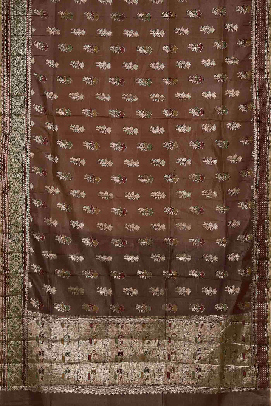 Brown Banarasi Raw Silk Saree
