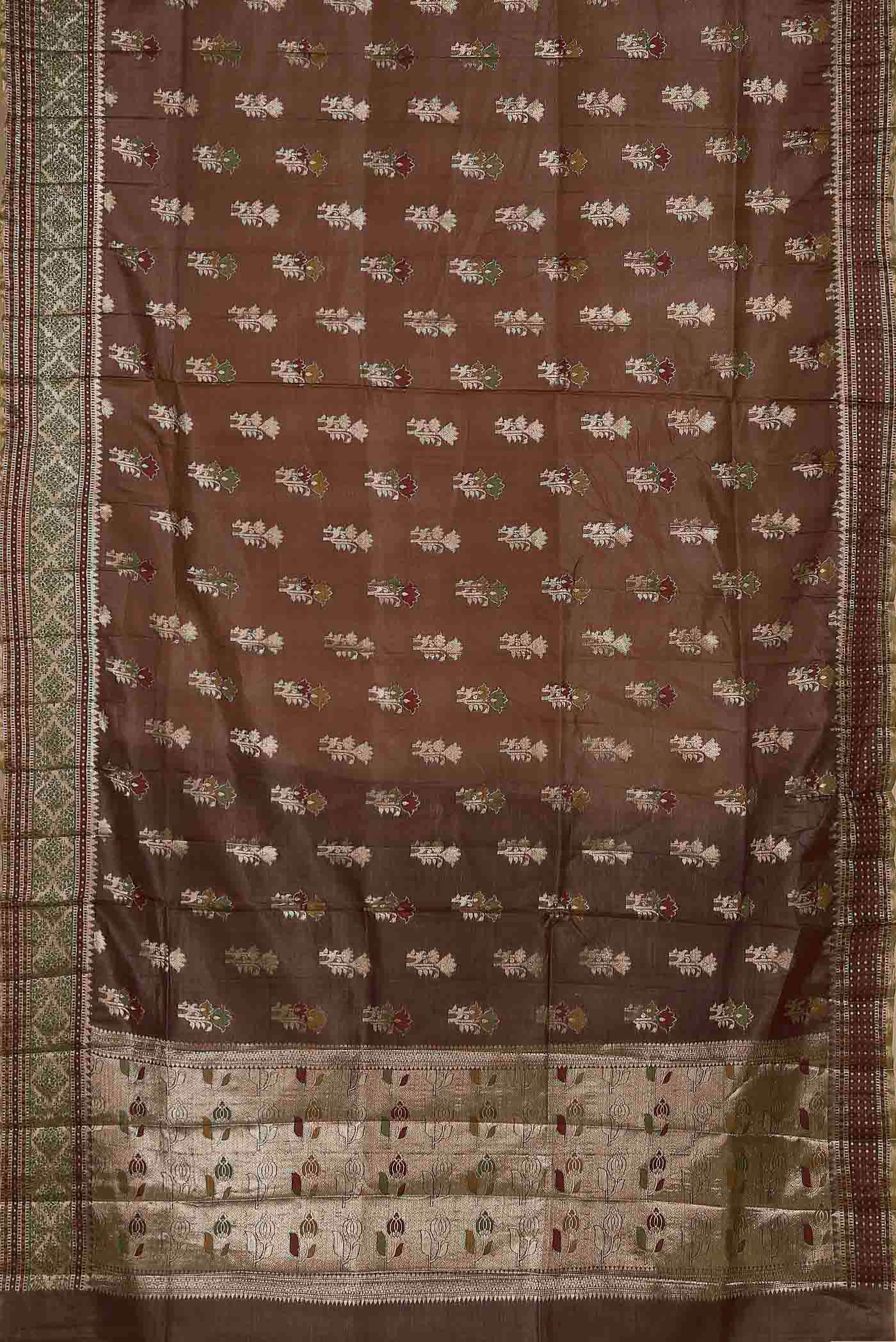 Brown Banarasi Raw Silk Saree