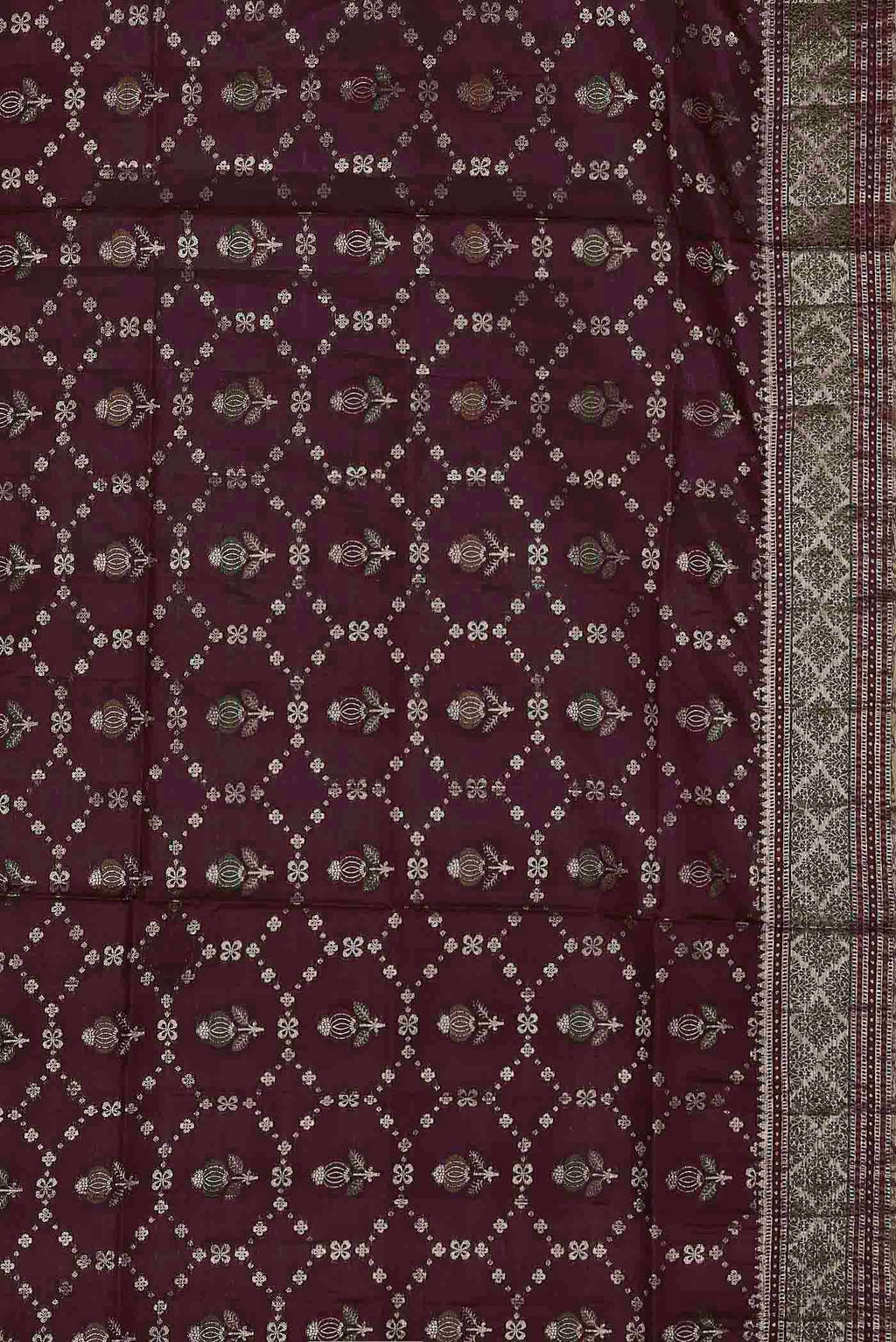 Purple Banarasi Tussar Silk Saree