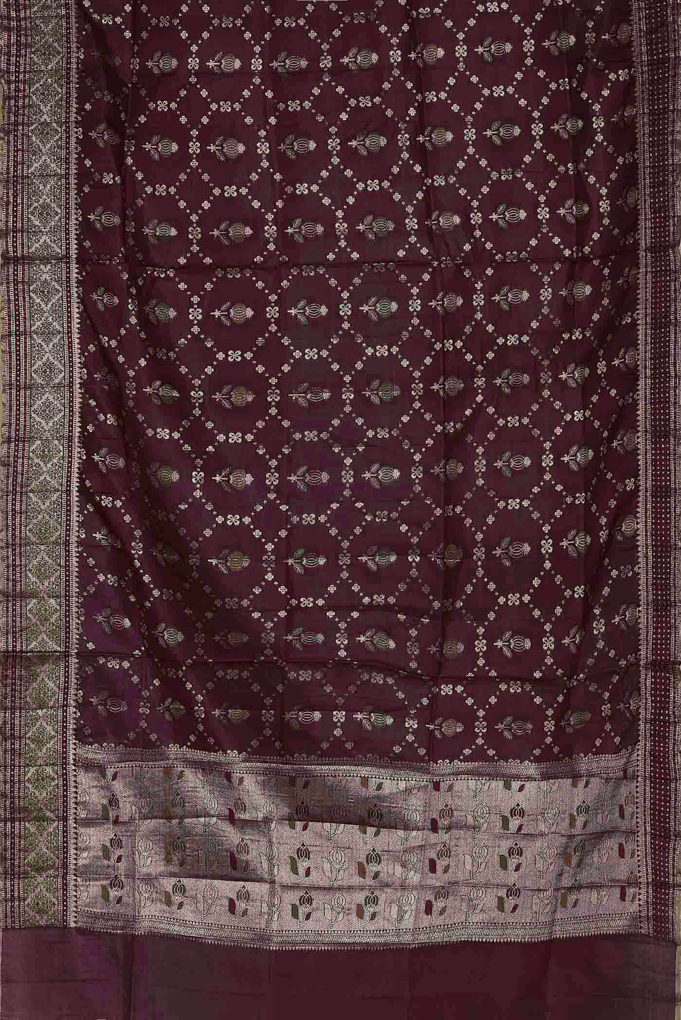 Purple Banarasi Tussar Silk Saree