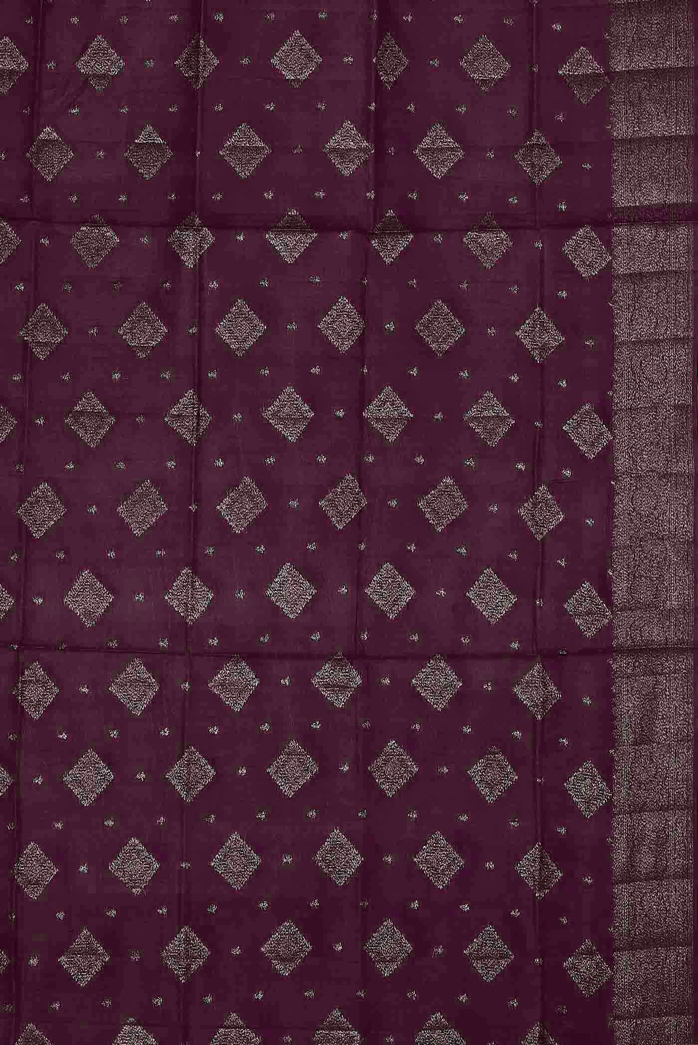 Purple Banarasi Tussar Silk Saree