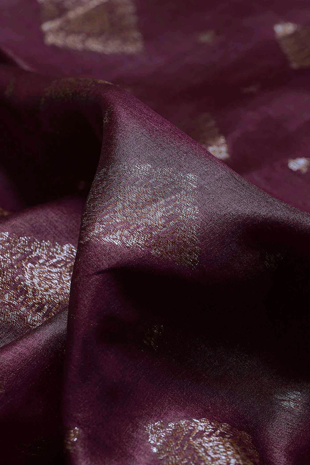 Purple Banarasi Tussar Silk Saree