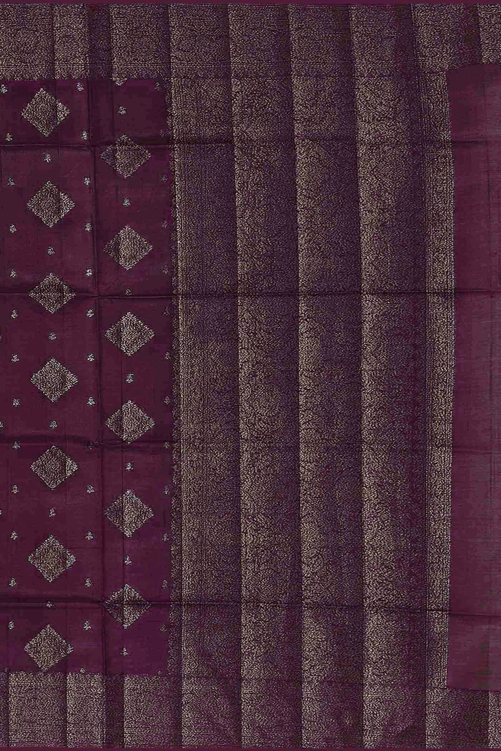 Purple Banarasi Tussar Silk Saree
