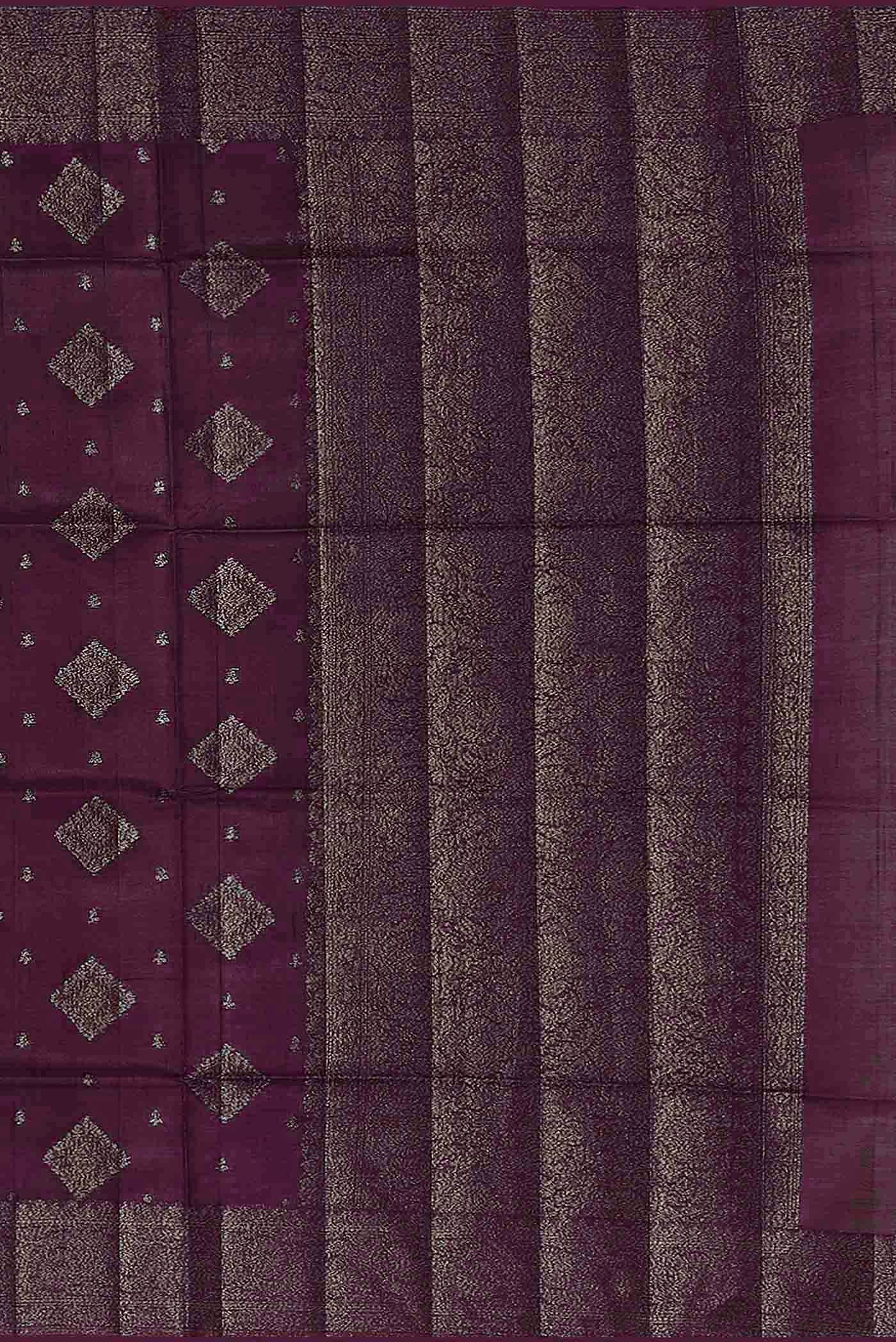 Purple Banarasi Tussar Silk Saree