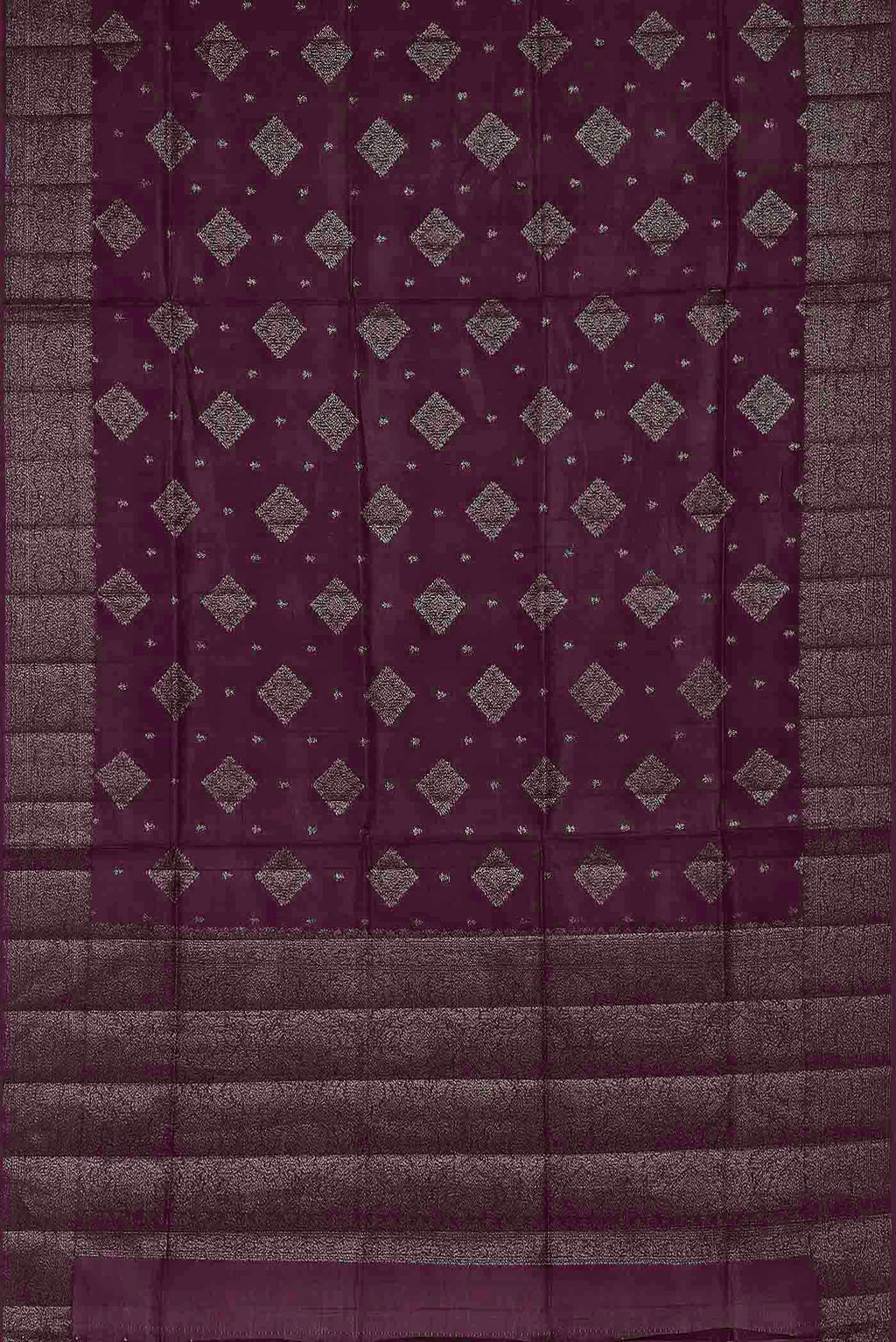 Purple Banarasi Tussar Silk Saree