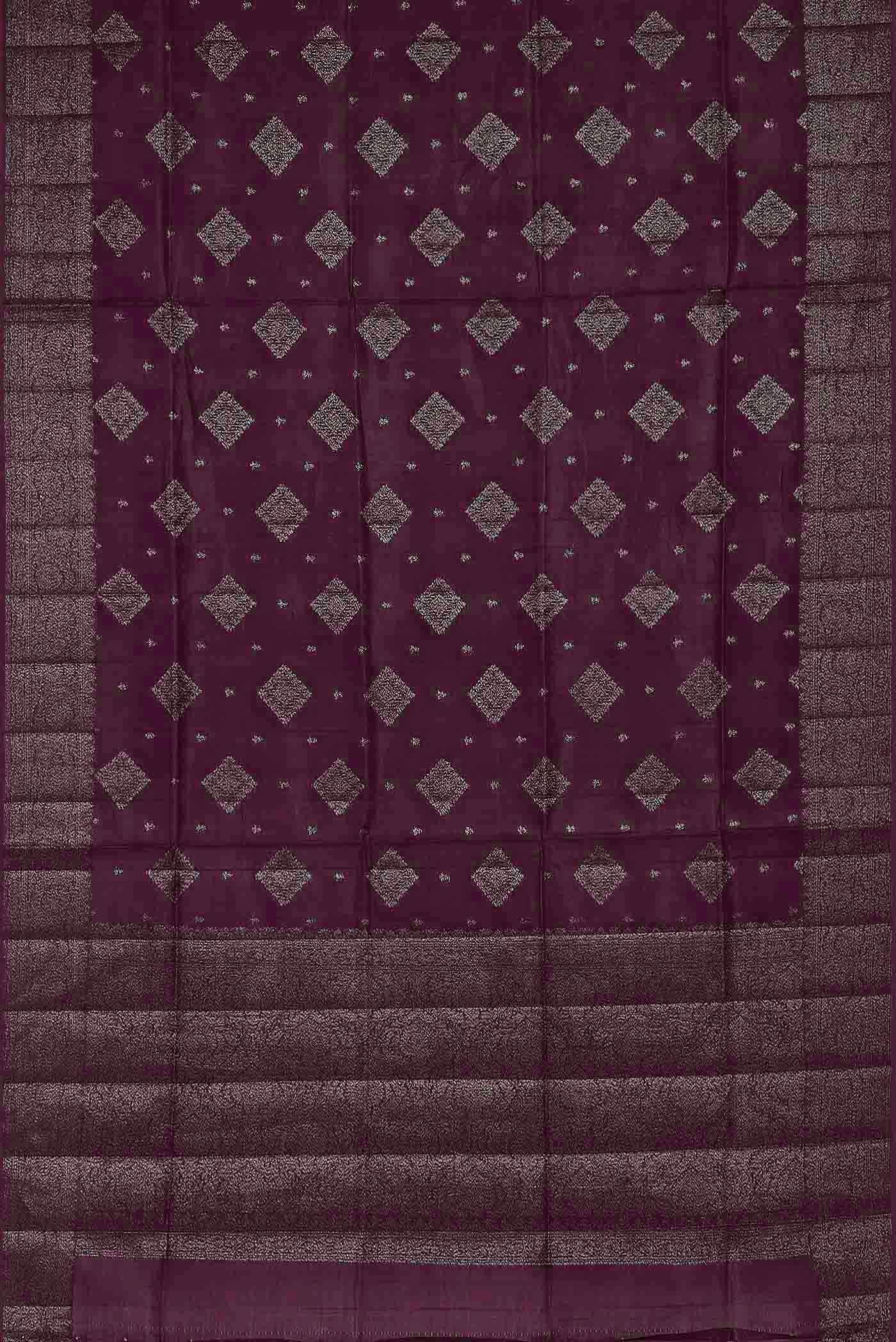 Purple Banarasi Tussar Silk Saree