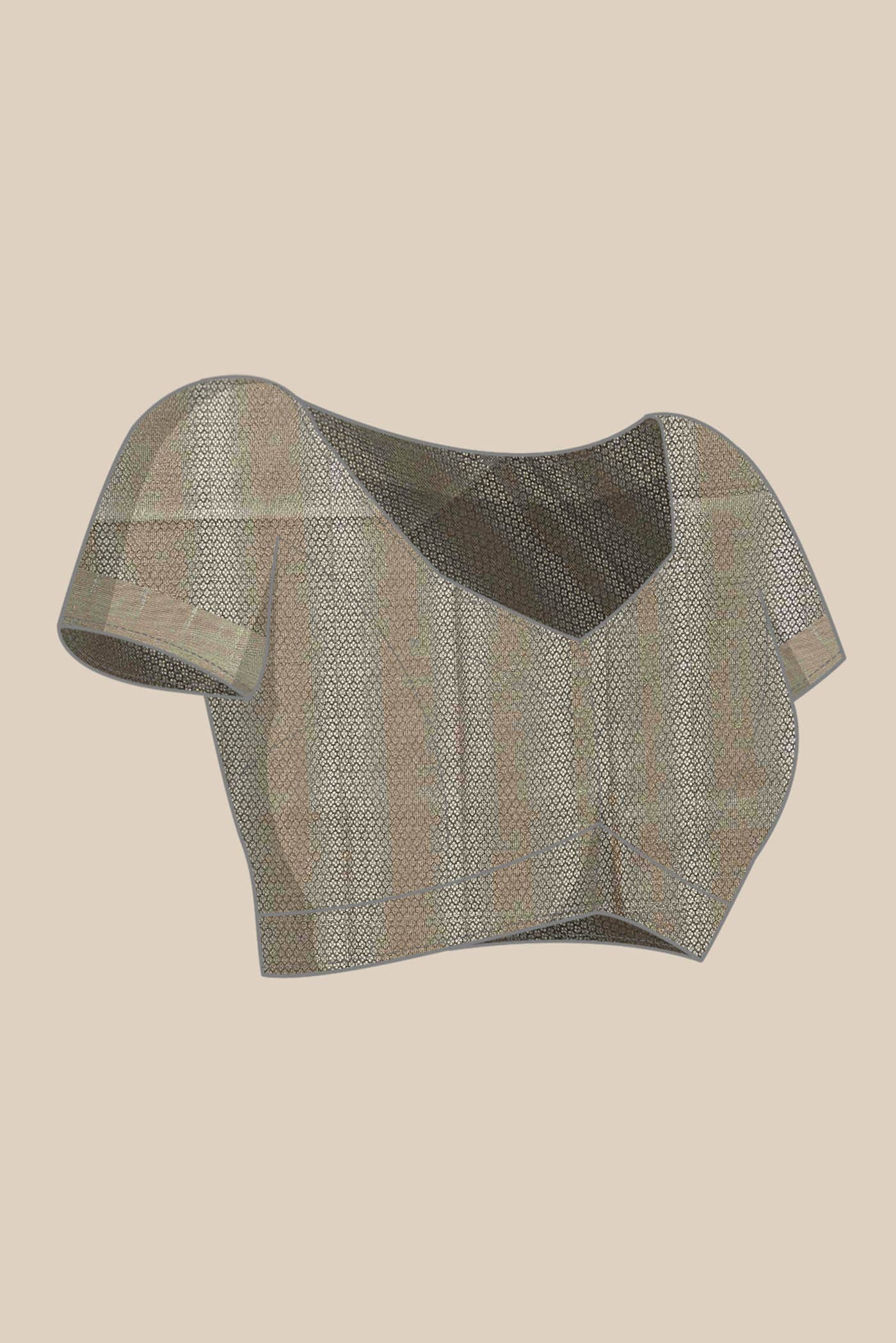 Beige Banarasi Tussar Silk Saree