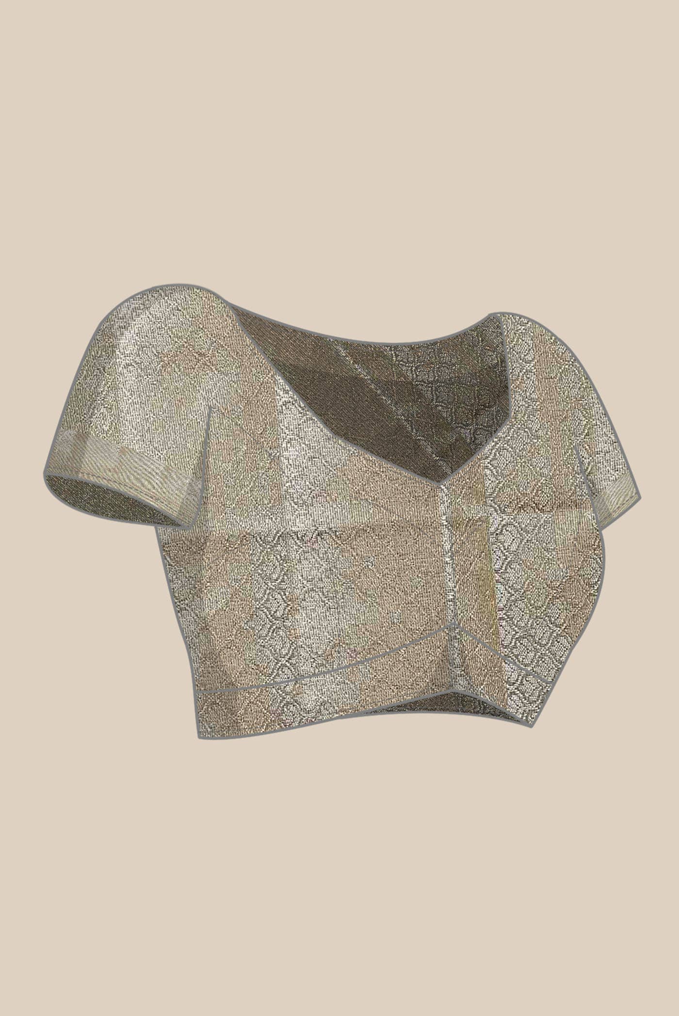 Beige Banarasi Tussar Silk Saree