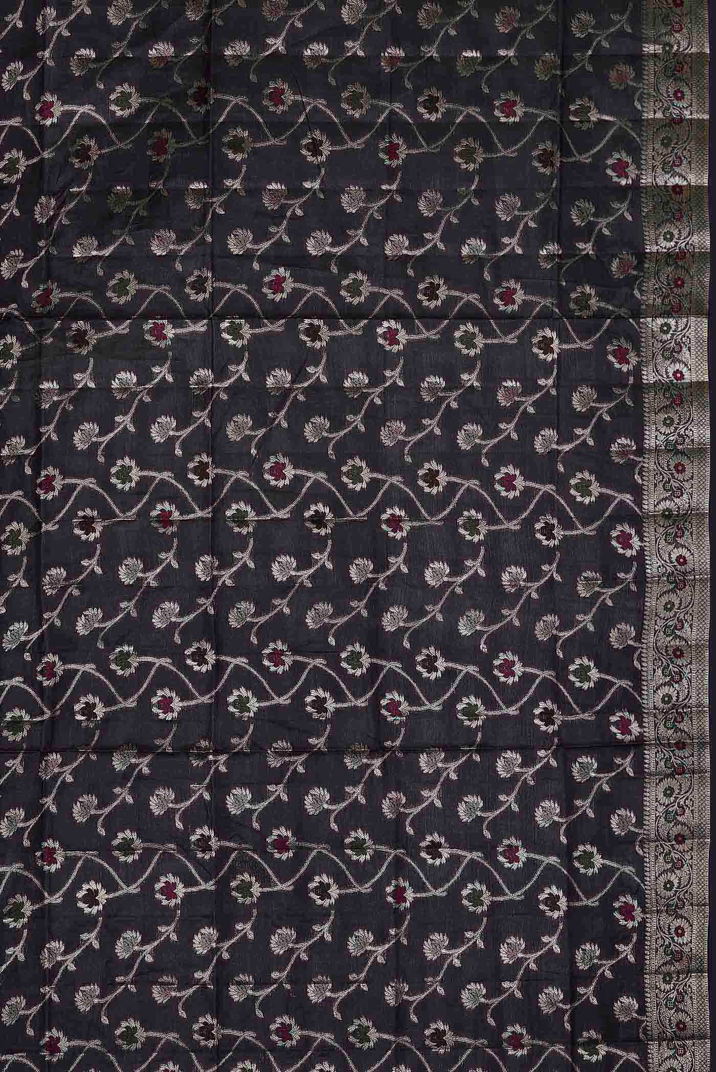 Green Banarasi Tussar Silk Saree