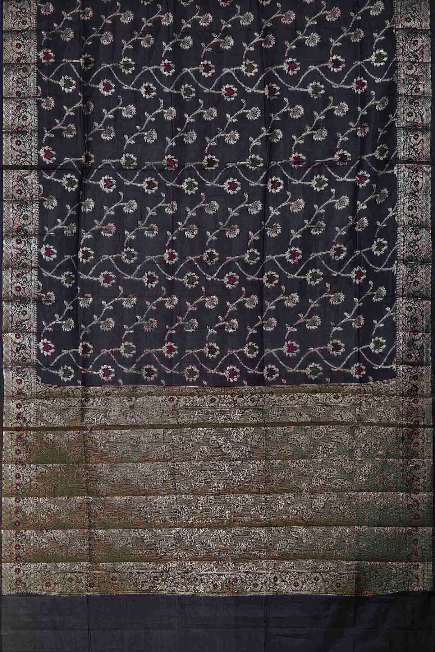 Green Banarasi Tussar Silk Saree