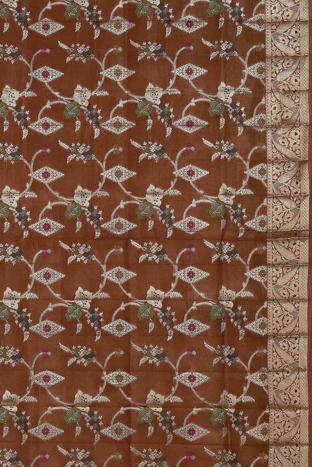 Brown Banarasi Raw Silk Saree